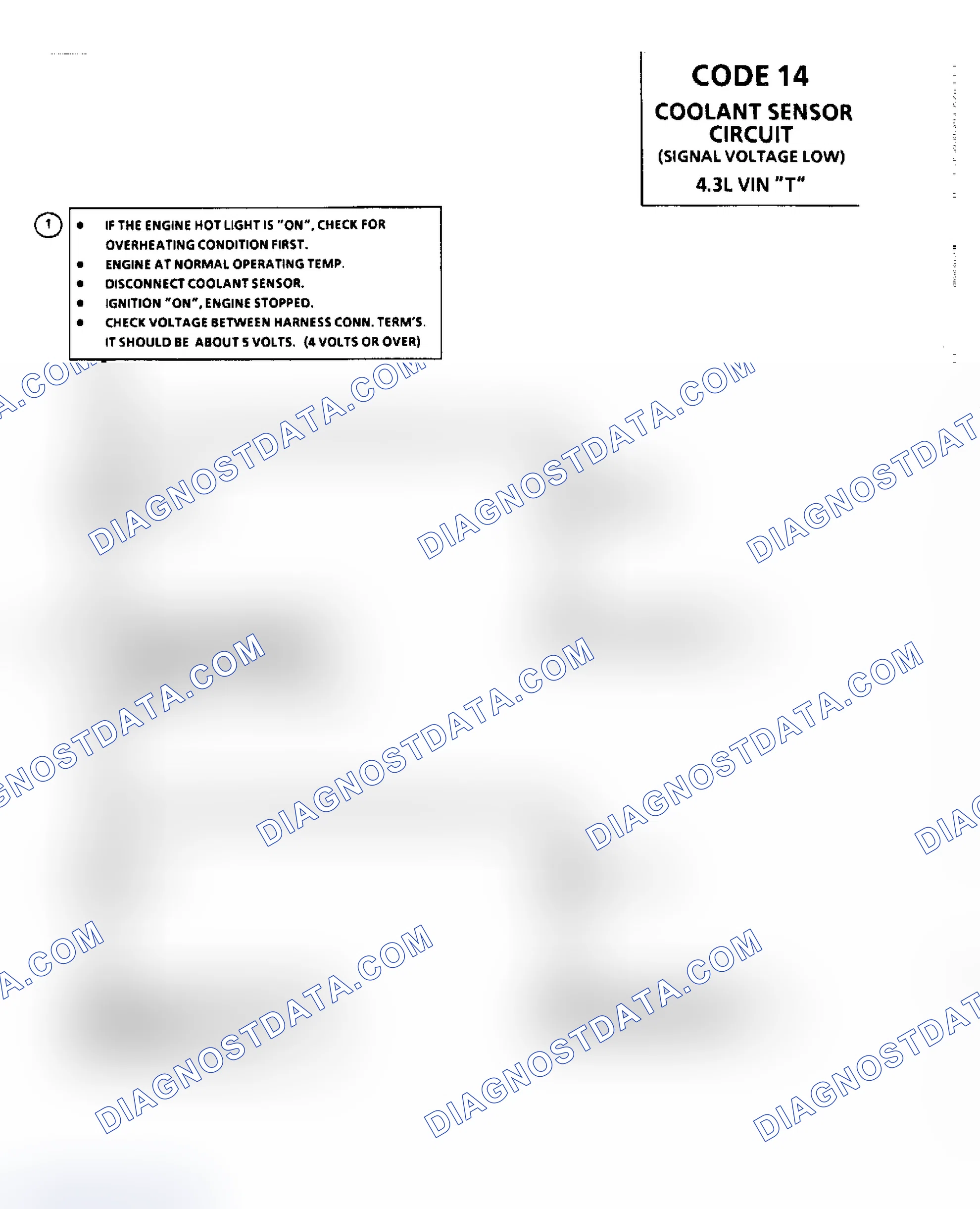 Scheme 409: Code 14, Coolant Sensor Circuit