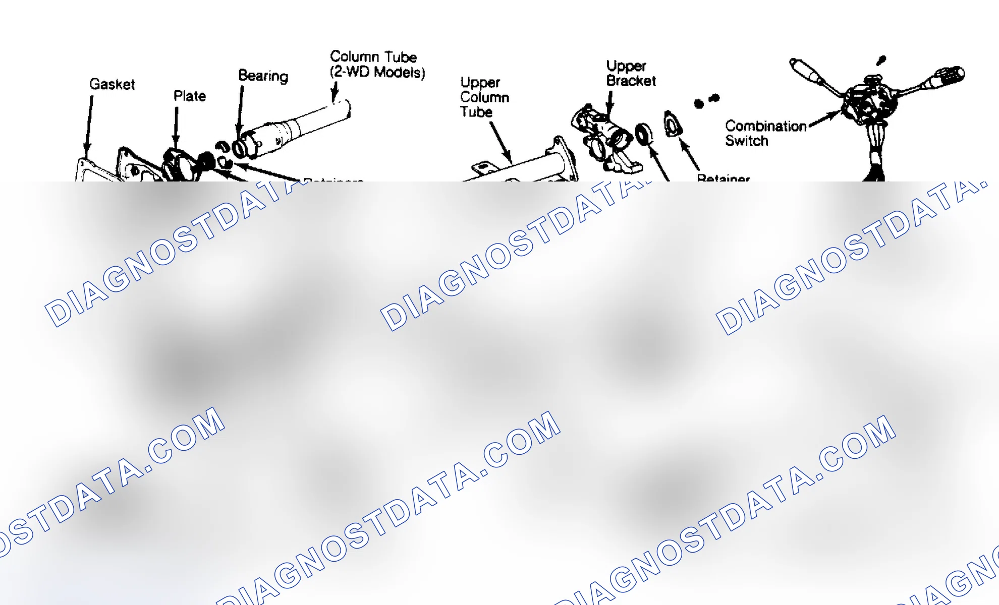 Scheme 8: Exploded View of Land Cruiser, Pickup, Van & 4 Runner Steering Column
