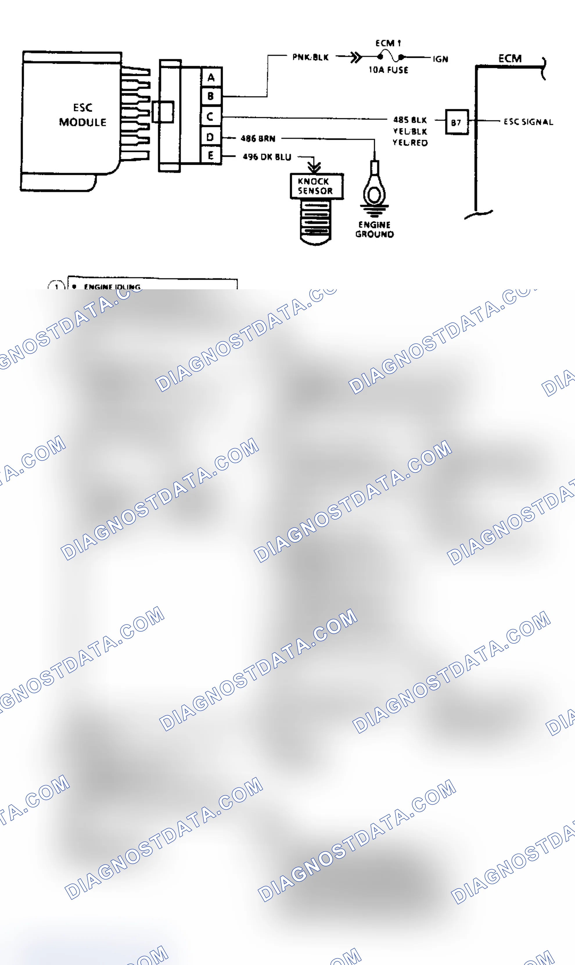 Scheme 96: Code 43, Electronic Spark Control (2.8L, 4.3L, 5.0L & 5.7L Engines) Flow Chart & Schematic