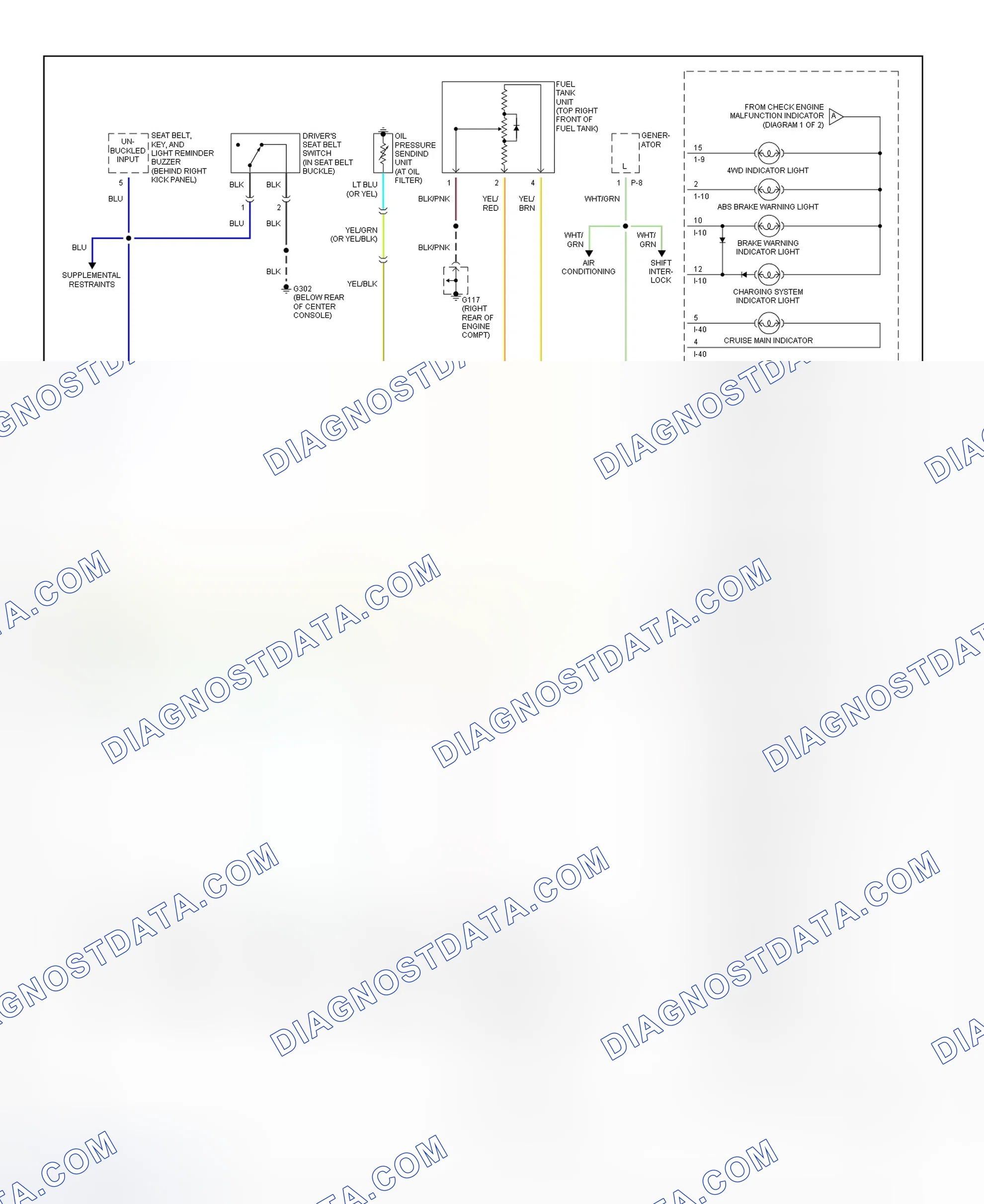 Fig. 8: Instrument Panel Wiring Diagram (2 Of 2)