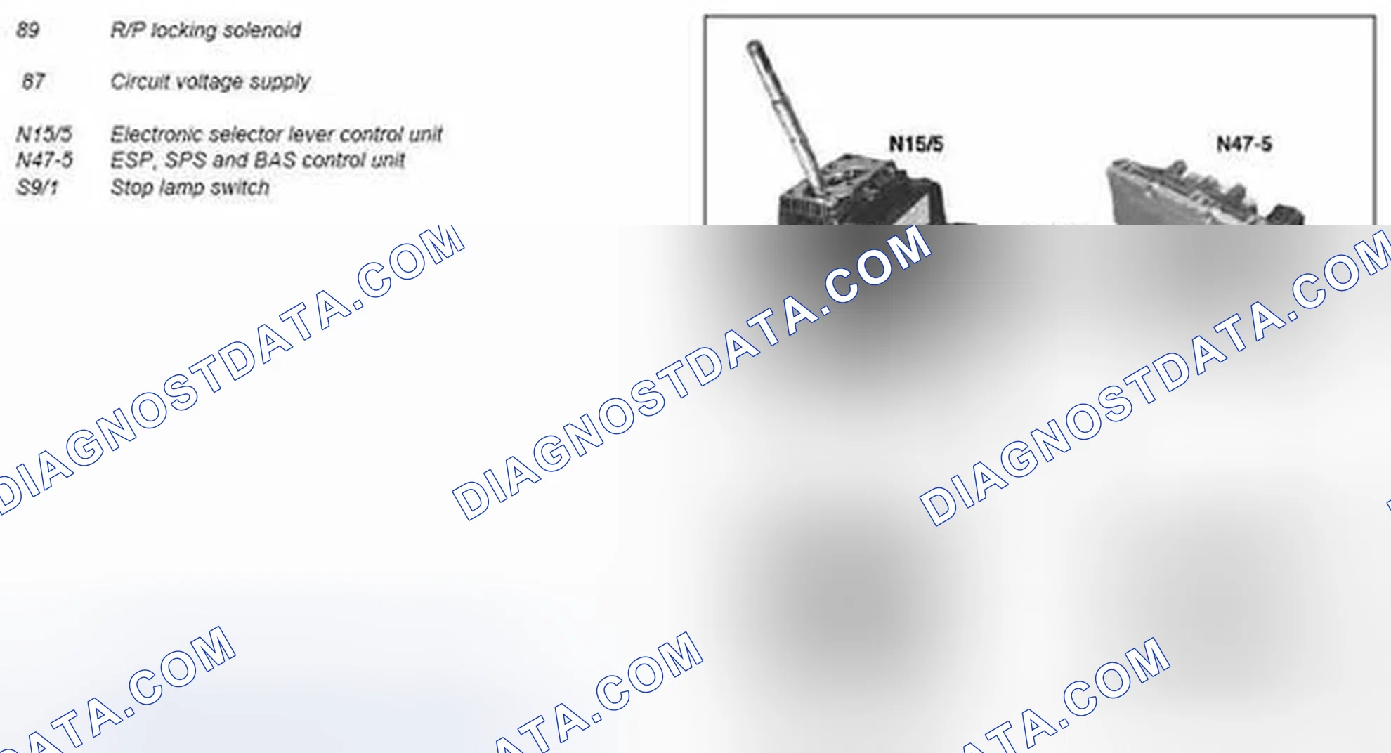 Scheme 203: Locking of selector lever position "P", function - GF27.10-P-3020NT