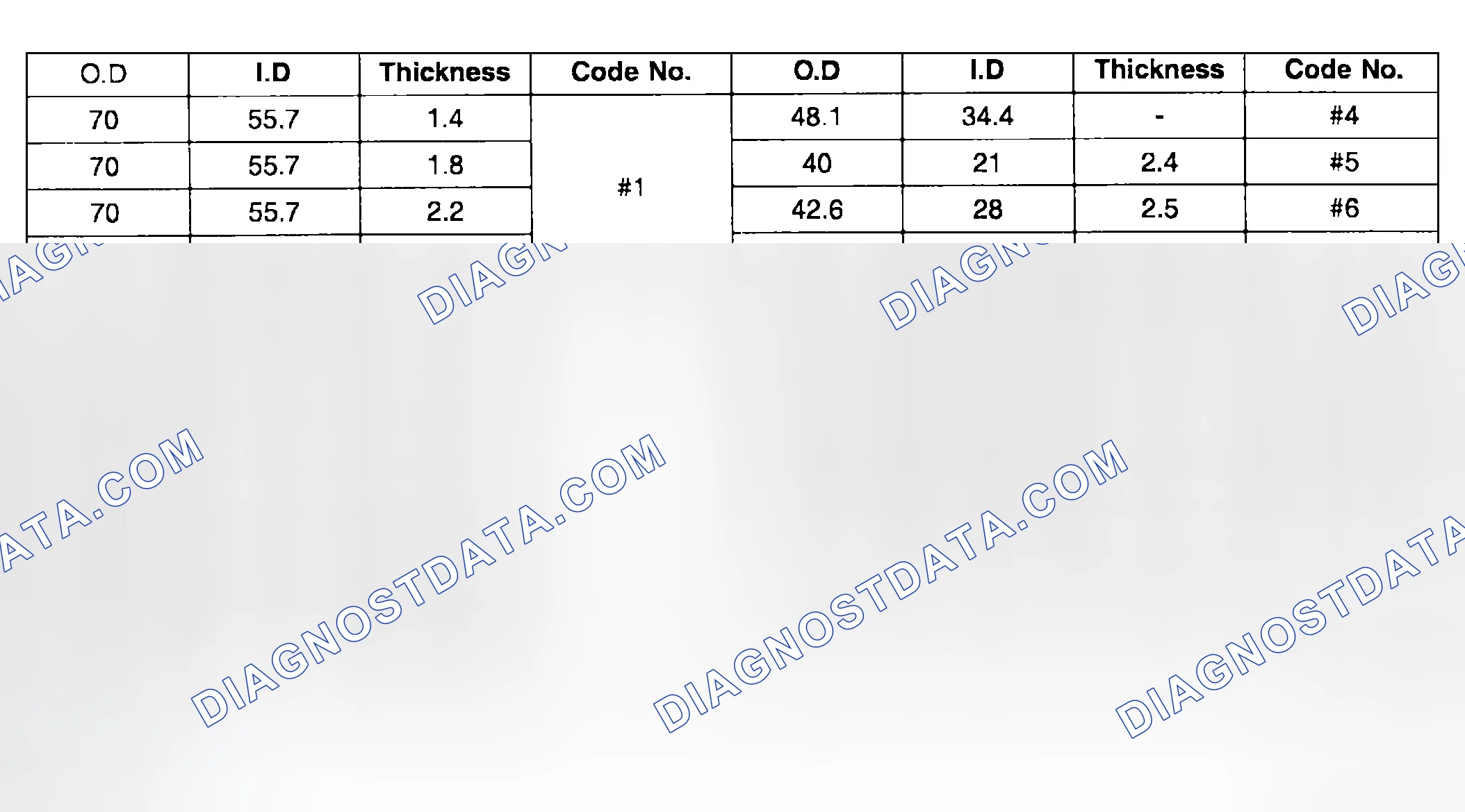 Scheme 101: THRUST BEARING (4,6,8,9,11,12,13), THRUST RACE (3,7,10), THRUST WASHER (1,2,5)