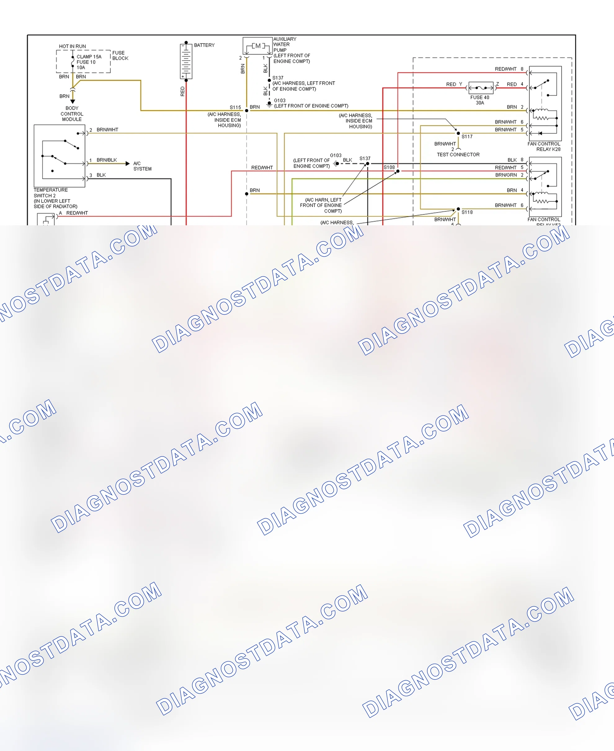 Scheme 28: Cooling Fan System Wiring Diagram (1999 Catera)