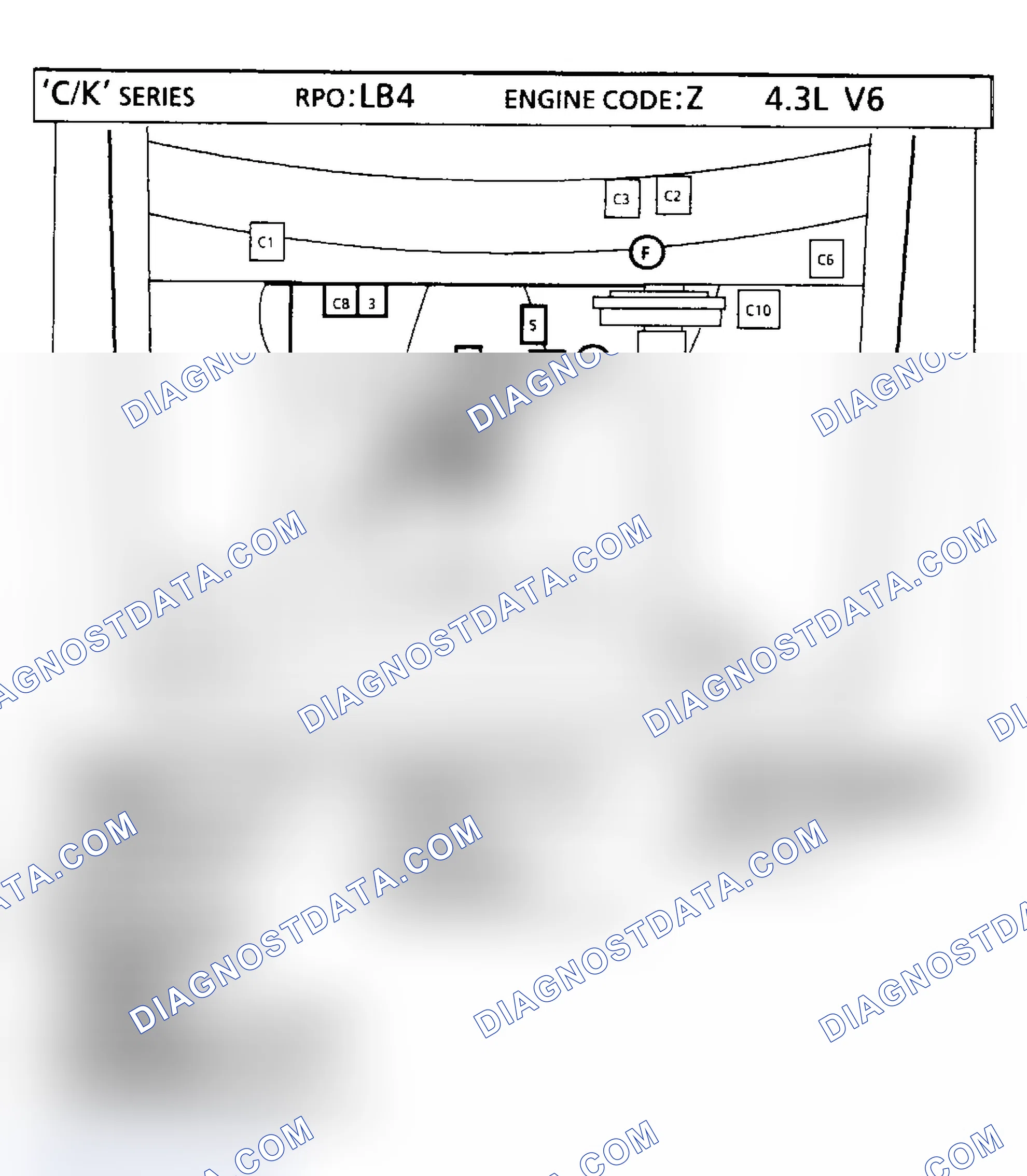Scheme 102: 4.3L VIN "Z" - "C/K" Series Truck Component Locations