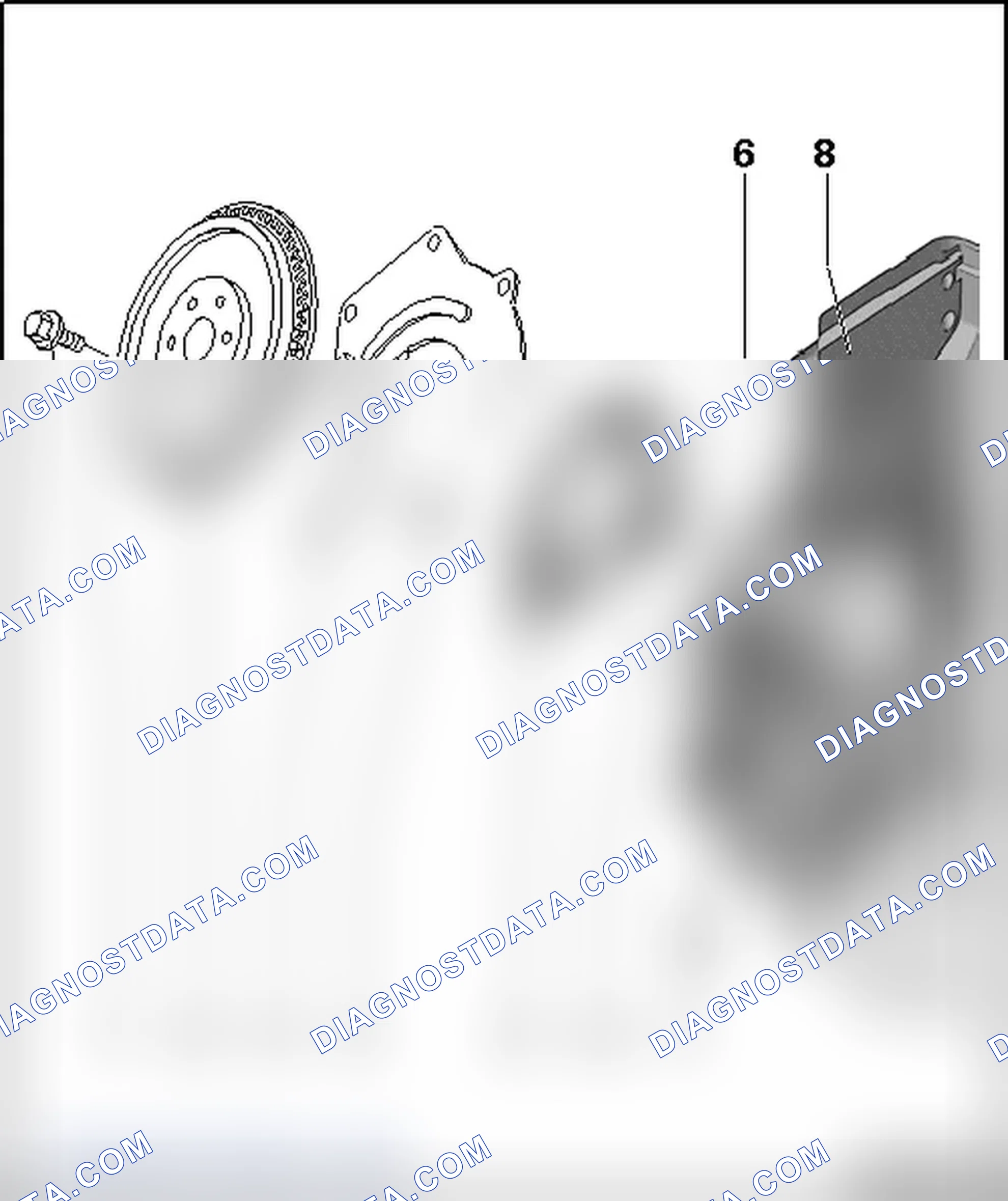 Scheme 623: REAR SEALING FLANGE AND DUAL-MASS FLYWHEEL OVERVIEW