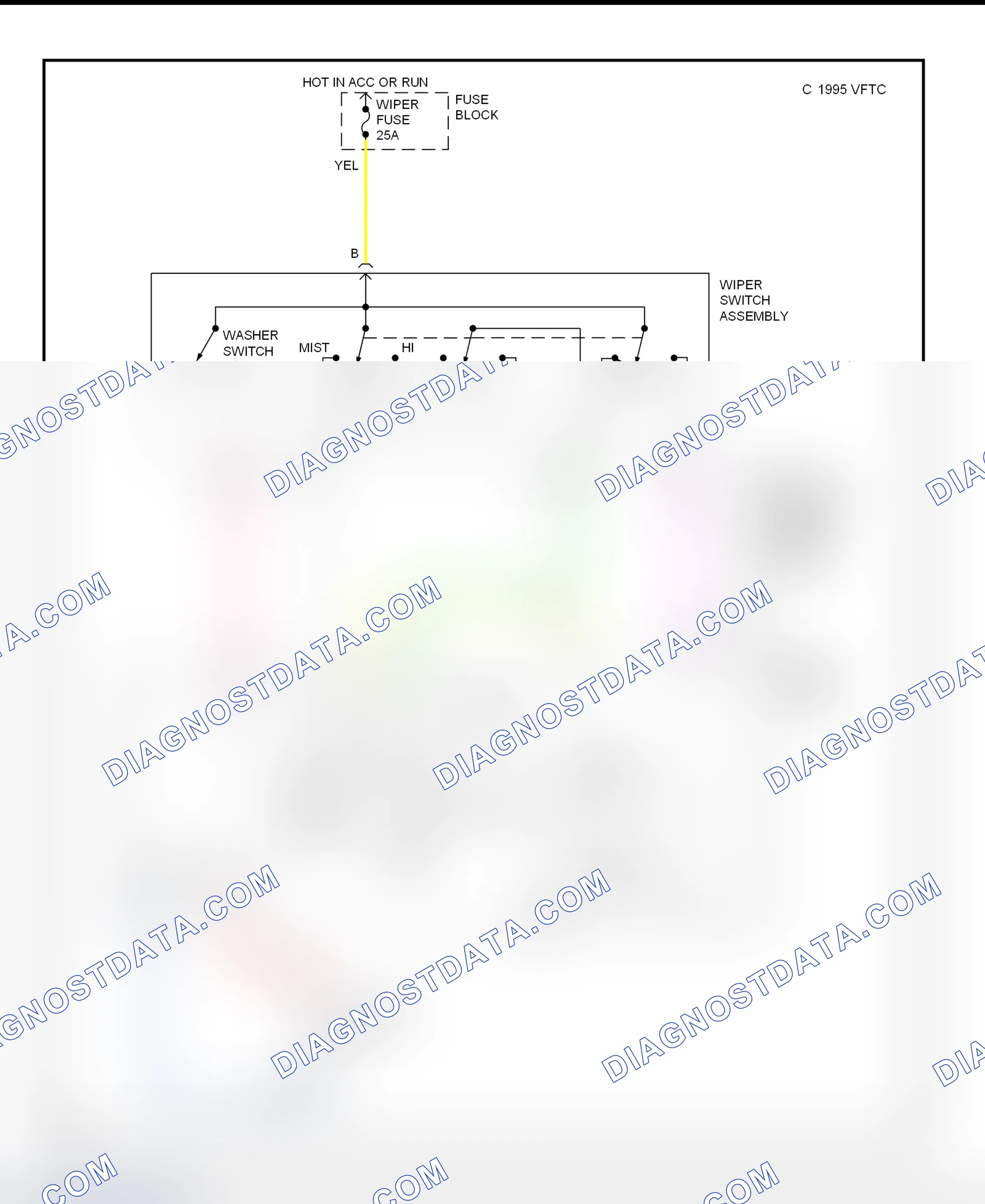 Fig. 4: Front Wiper/Washer System Wiring Diagram (W/O Pulse System)