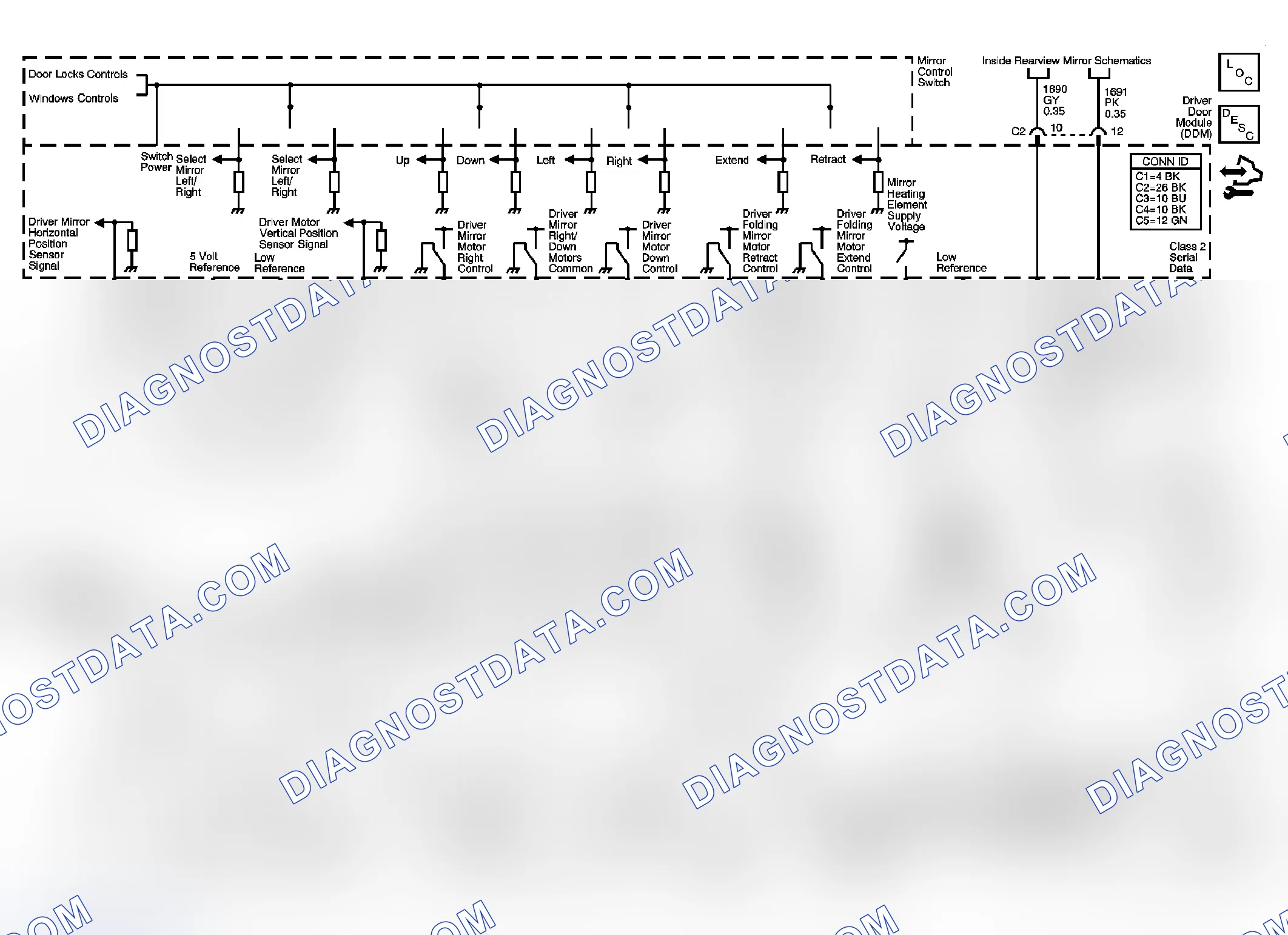 Scheme 2: Outside Rearview Mirror Schematics