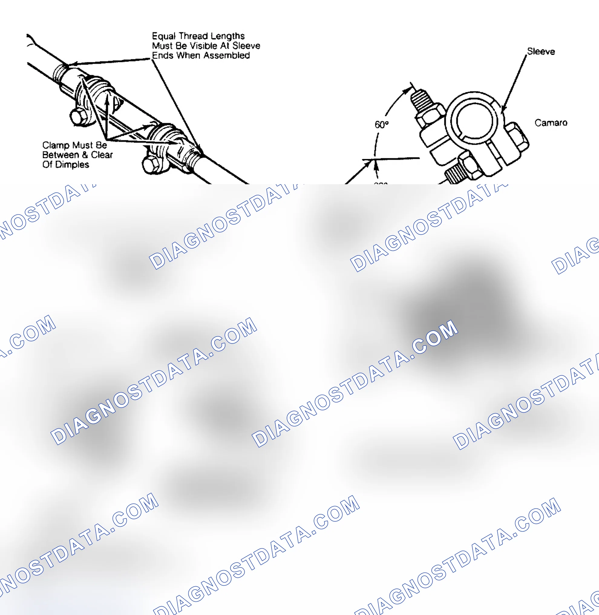 Scheme 1: Toe-In Adjuster Tube Clamp & Bolt Positions