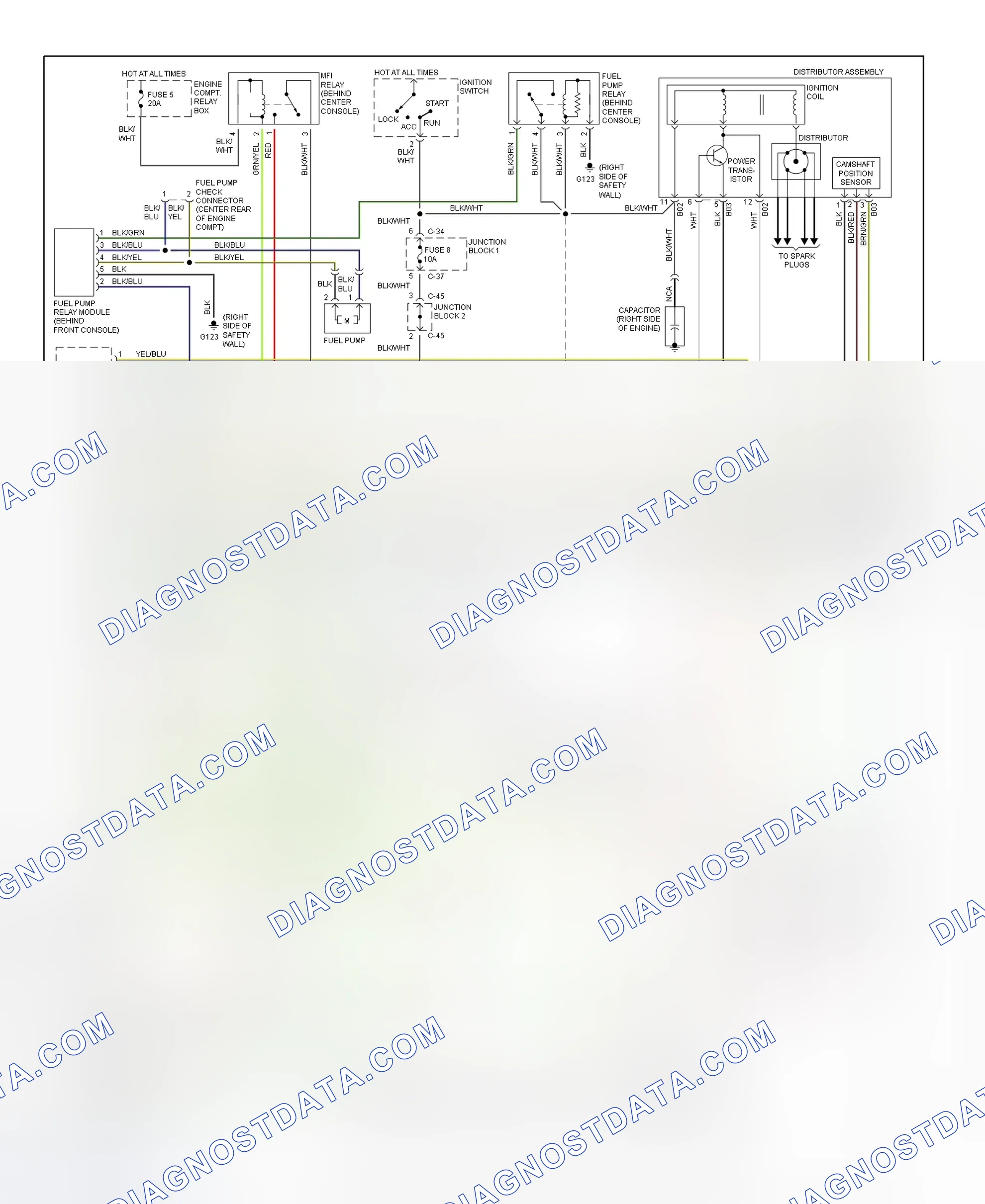 Scheme 58: Wiring Diagram (Galant 2.4L - California Emissions - 1 Of 2)