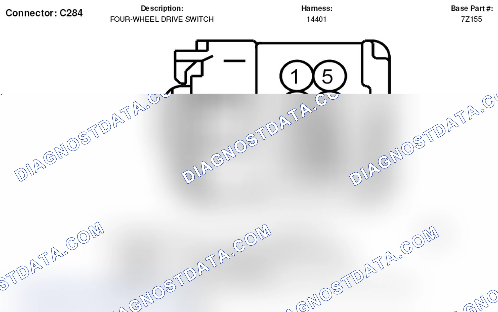 Scheme 113: Four Wheel Drive Switch Connector End View (C284)