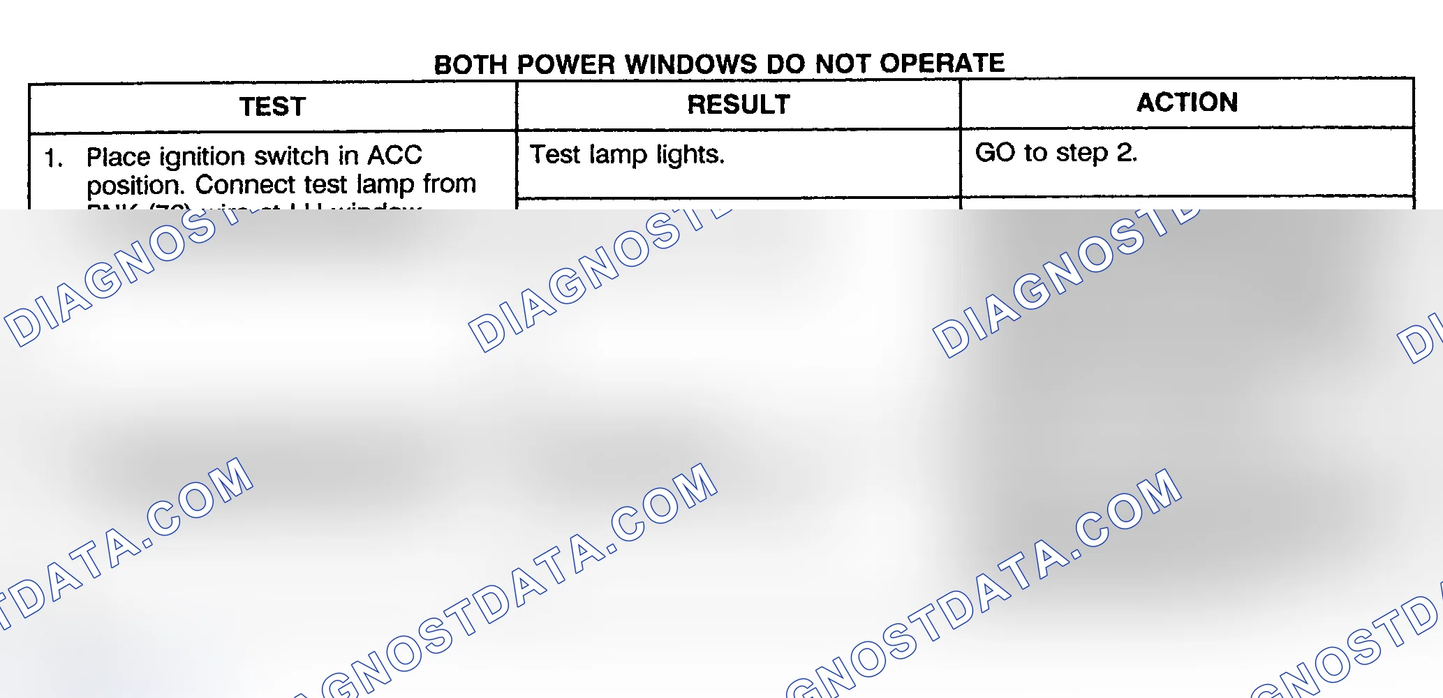 Scheme 27: TEST A: BOTH POWER WINDOWS DO NOT OPERATE - PICKUP