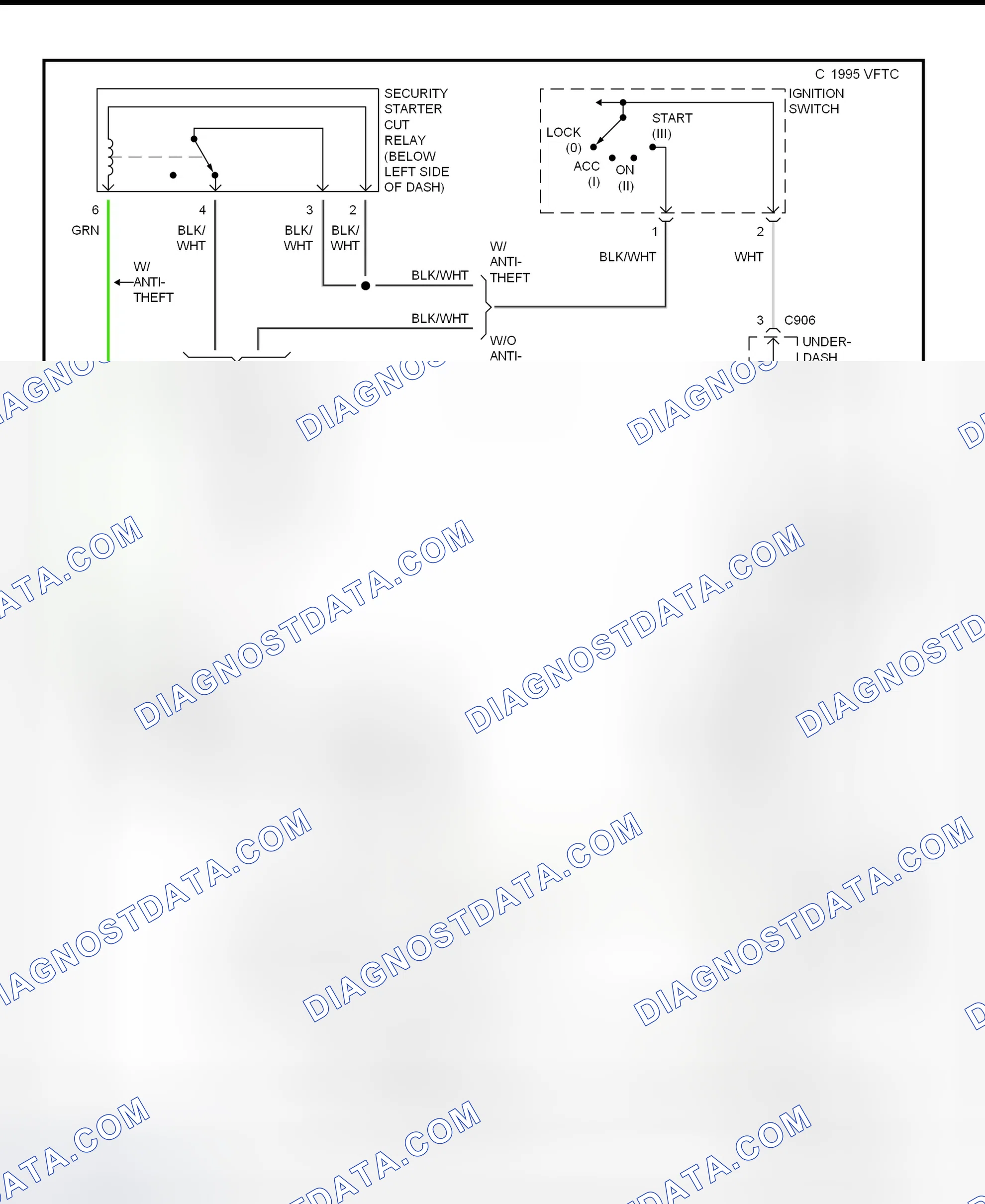 Scheme 1: Starting System Wiring Diagram (A/T)