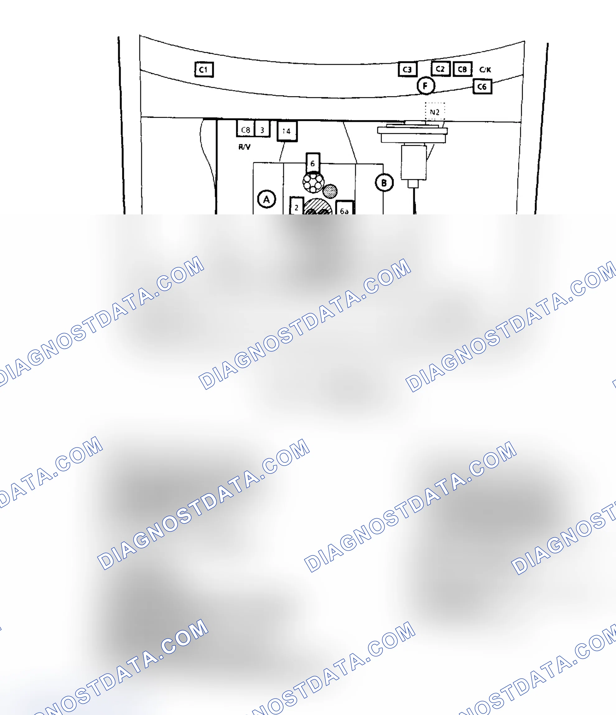 Scheme 172: Component Locations for "C/K" Series & "R/V" Series 7.4L