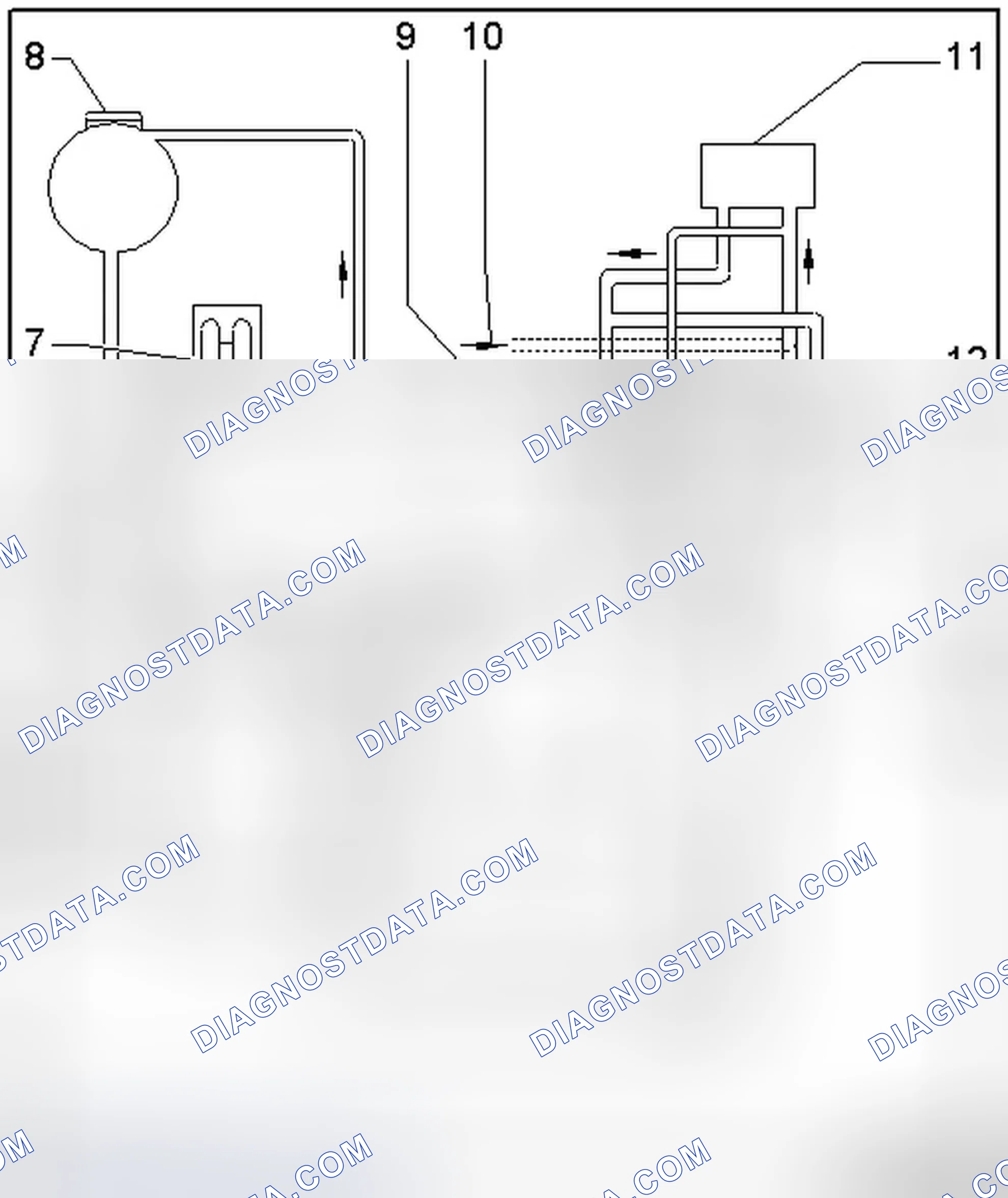 Scheme 154: COOLANT HOSE CONNECTION DIAGRAM