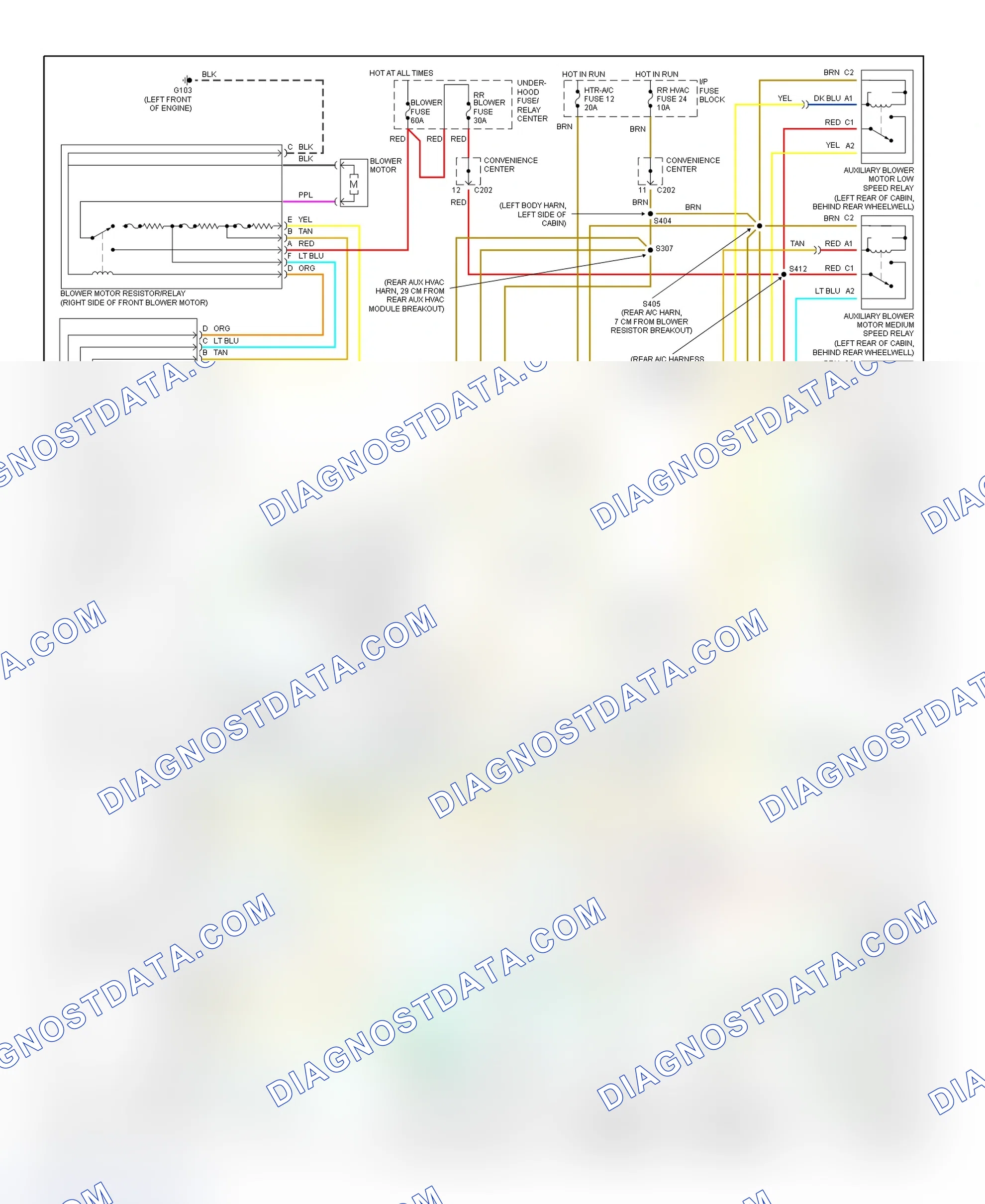 Scheme 17: Manual A/C-Heater System Wiring Diagram ("G" 1500/3500, Express & Savana - Passenger Van - Diesel)