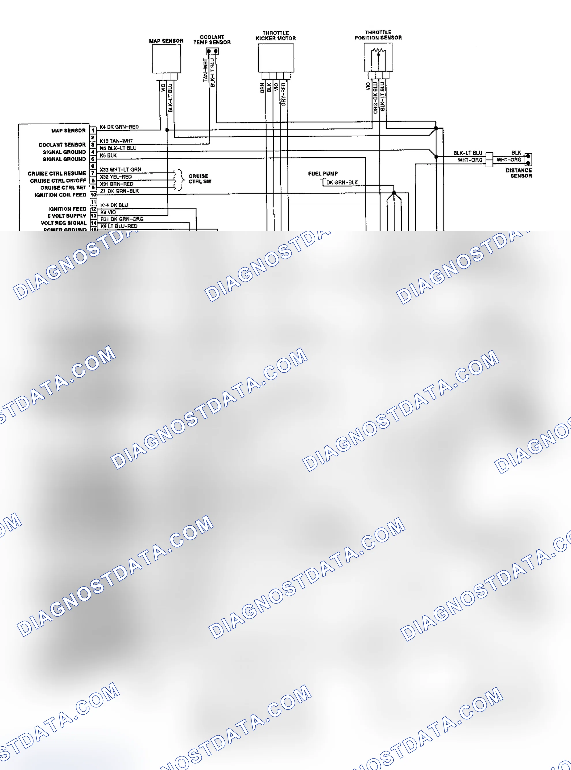 Scheme 434: Dakota 3.9L TBI Wiring Diagram