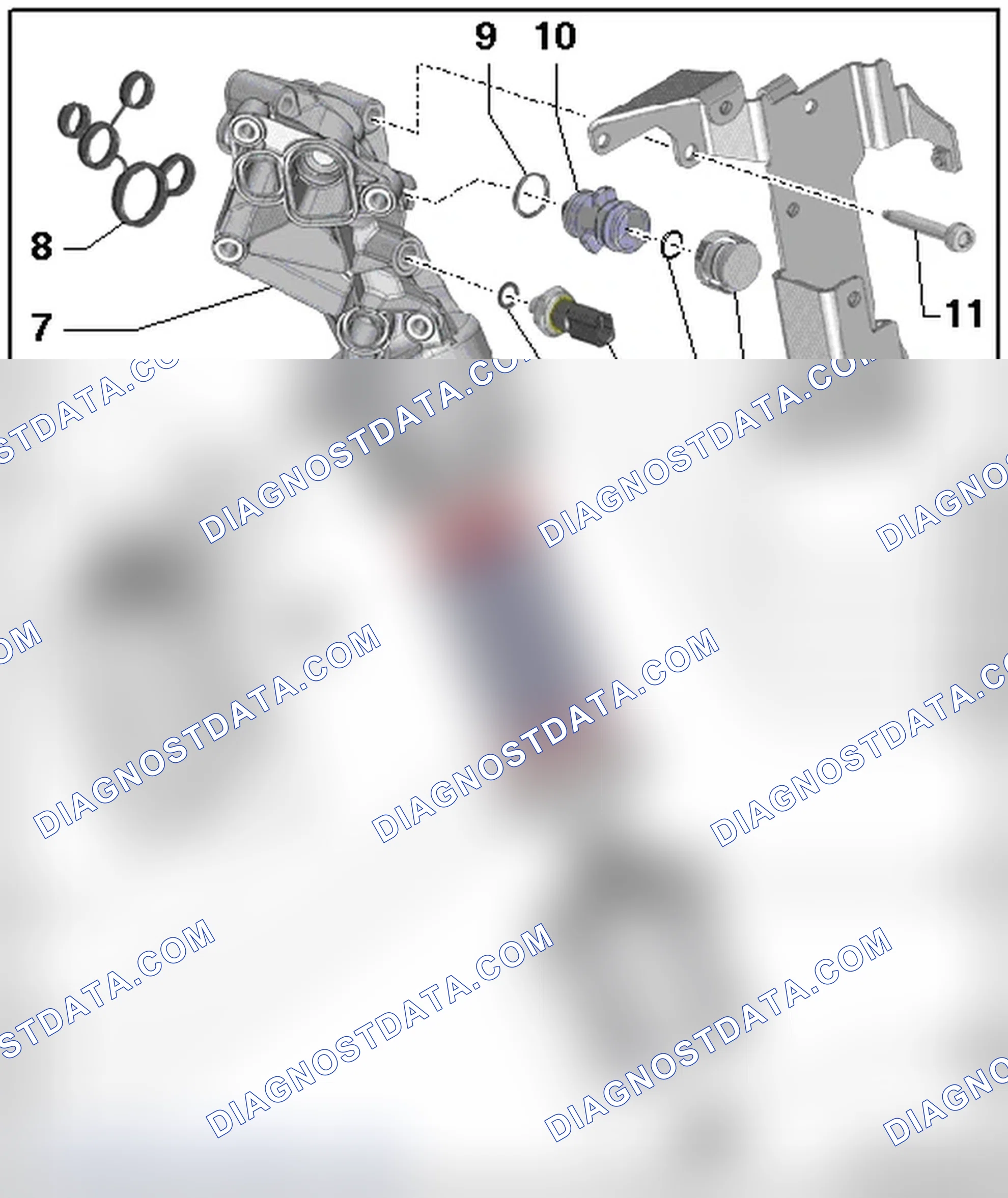 Scheme 78: OIL FILTER BRACKET AND OIL COOLER ASSEMBLY OVERVIEW