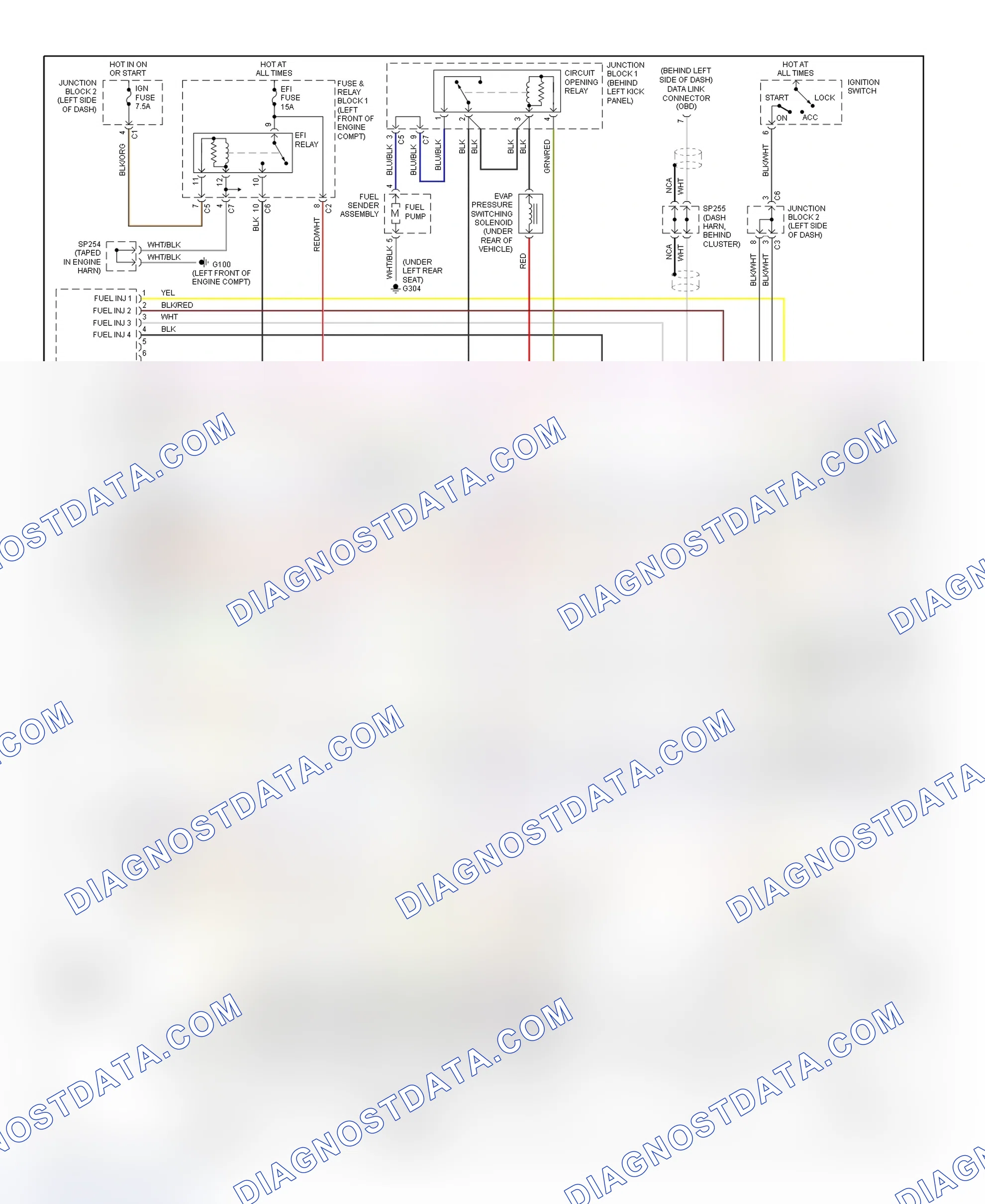 Scheme 145: PCM Wiring Diagram (Prizm - 1.8L With 4-Speed A/T - 1 Of 3)
