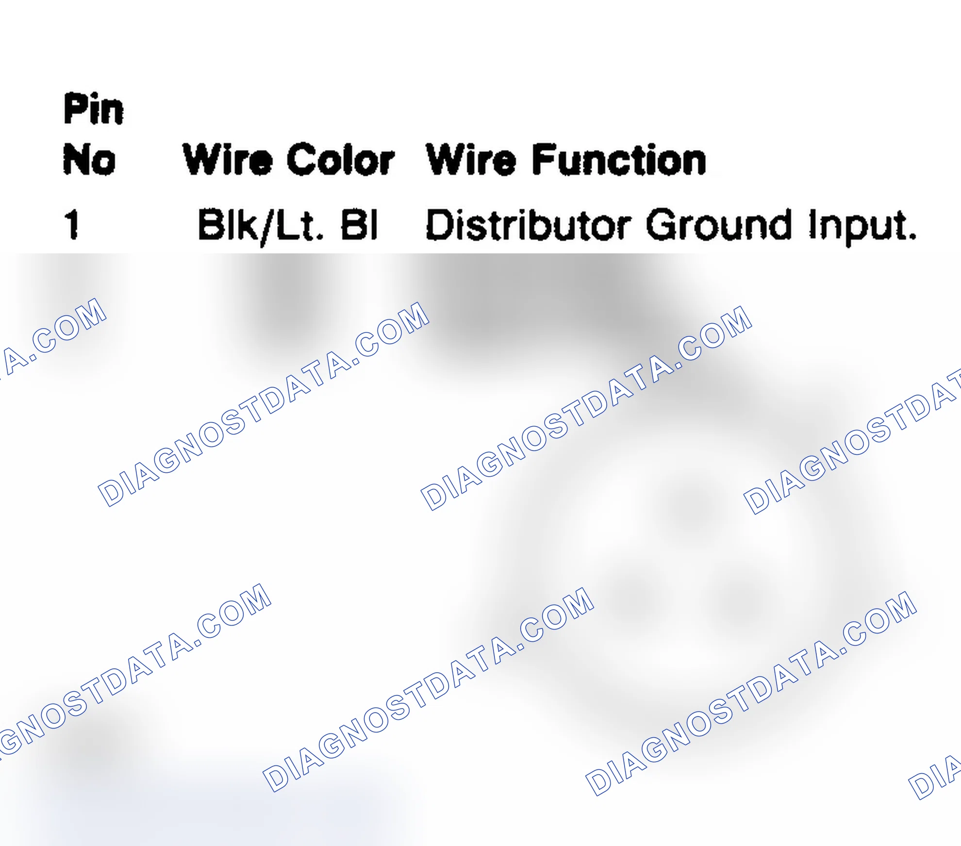 Scheme 102: Distributor Connector Terminals (All Models)