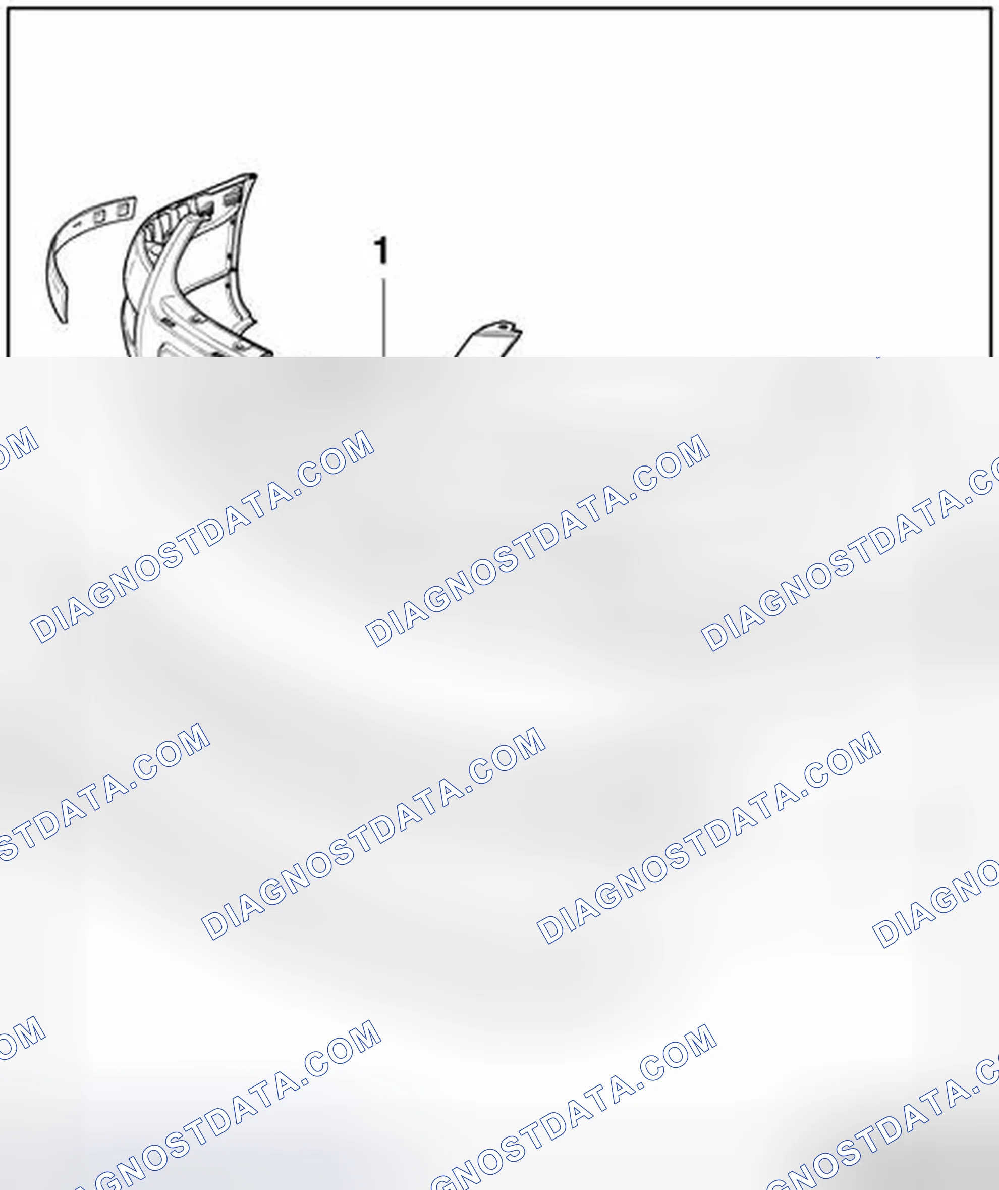 Scheme 184: Front bumper cover accessories, assembly overview 10.00