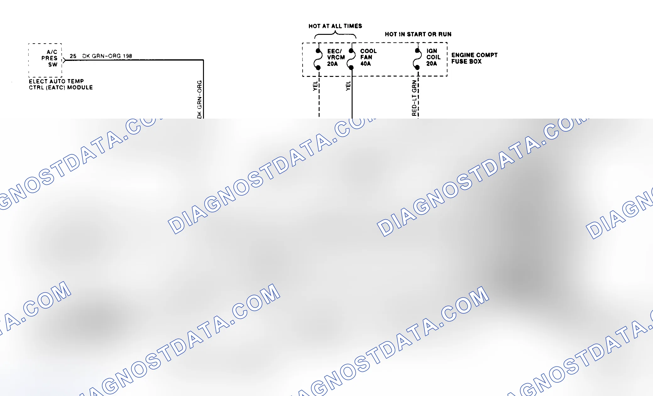 Scheme 5: Electric Cooling Fan Wiring Diagram (Mark VIII 4.6L)