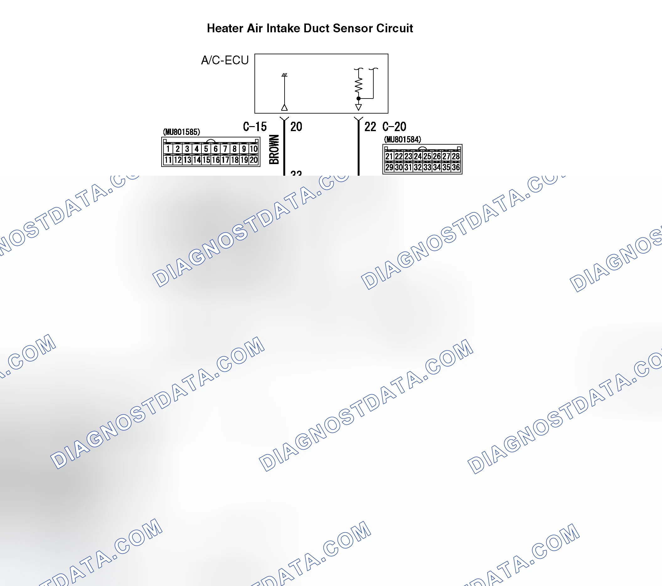 Scheme 5: DTC B1001: HEATER AIR INTAKE DUCT SENSOR SYSTEM (SHORT CIRCUIT)