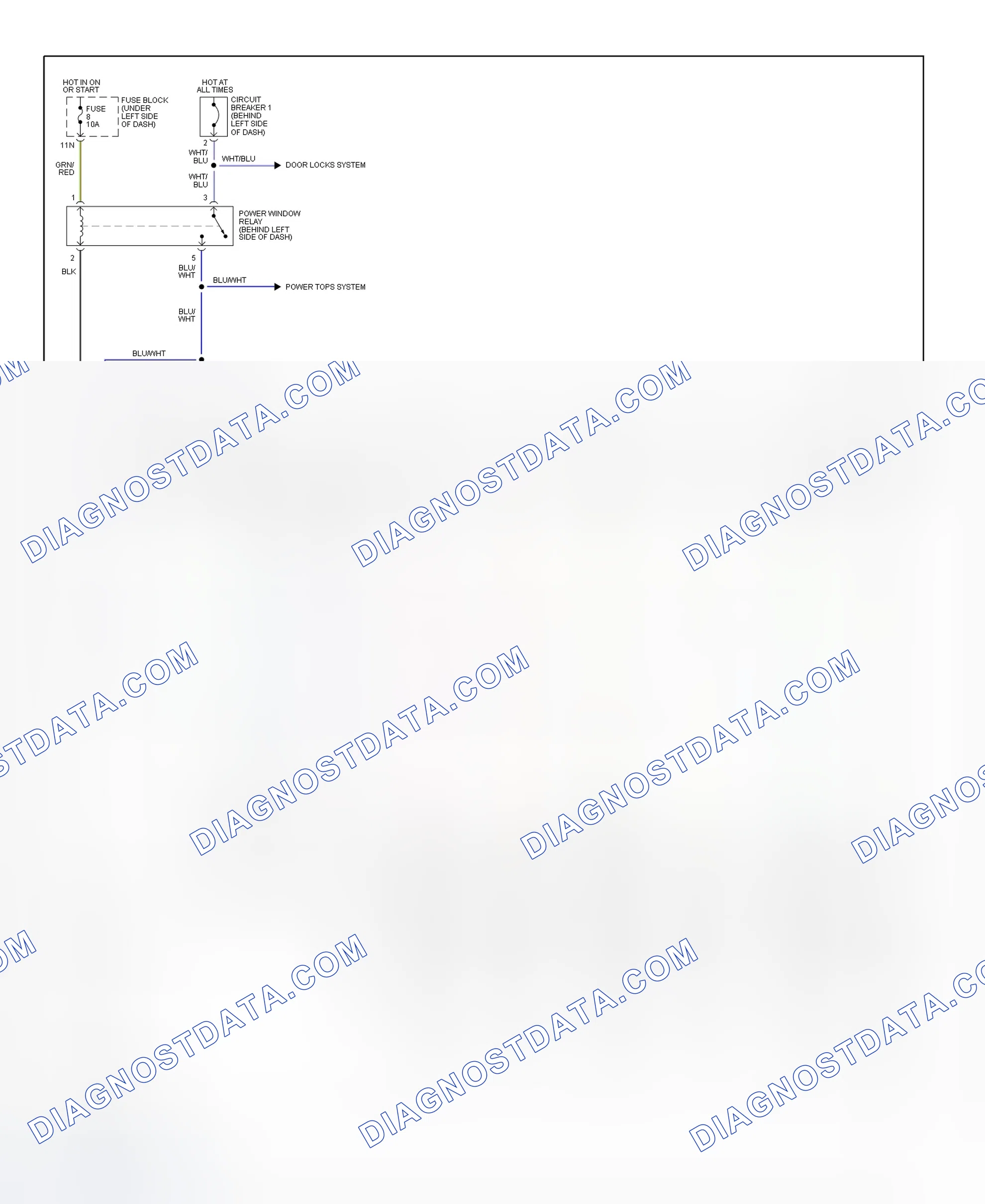 Scheme 1: Power Window System Wiring Diagram (Altima)