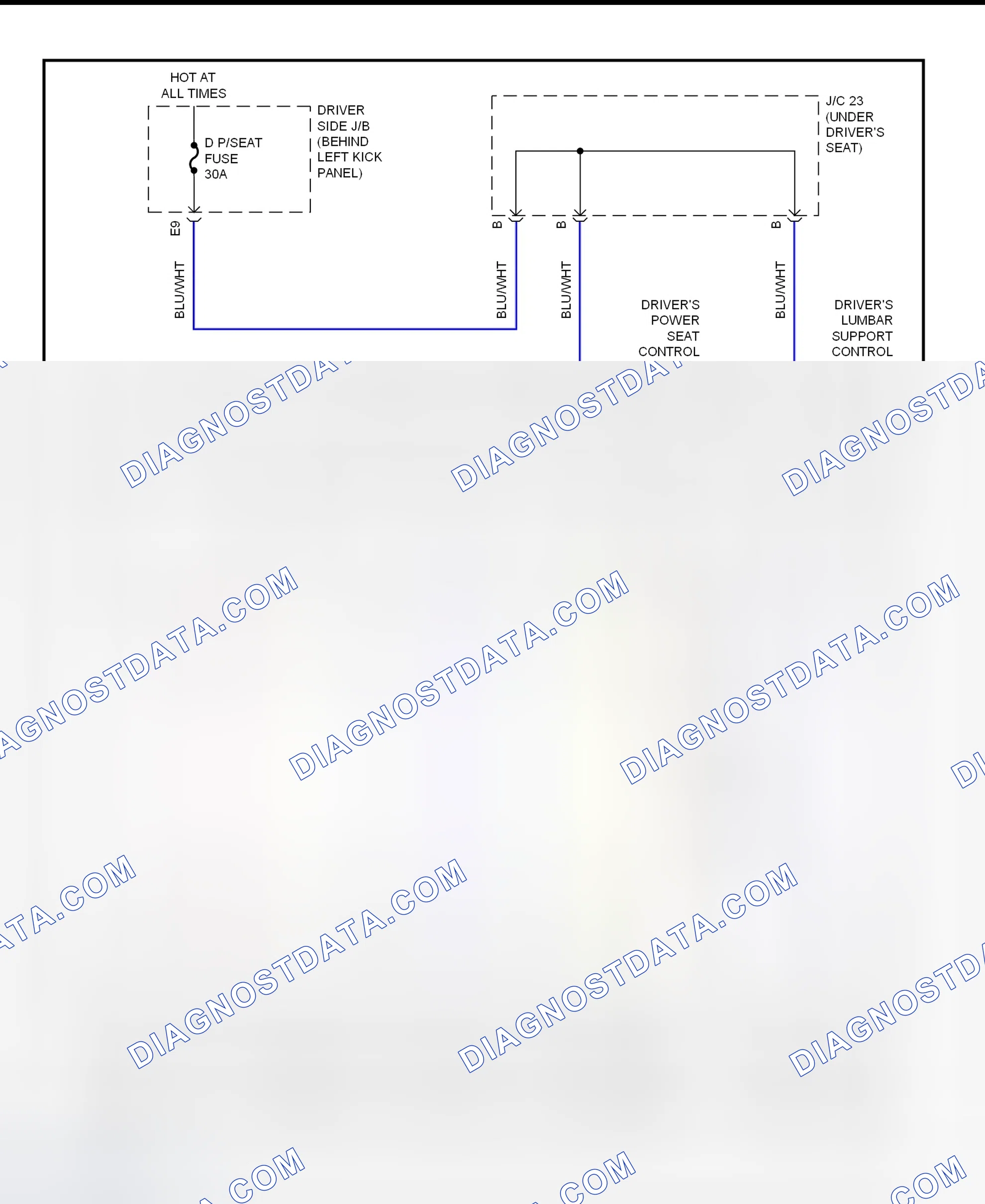 Scheme 10: Driver's Power Seat System Wiring Diagram (GS300)