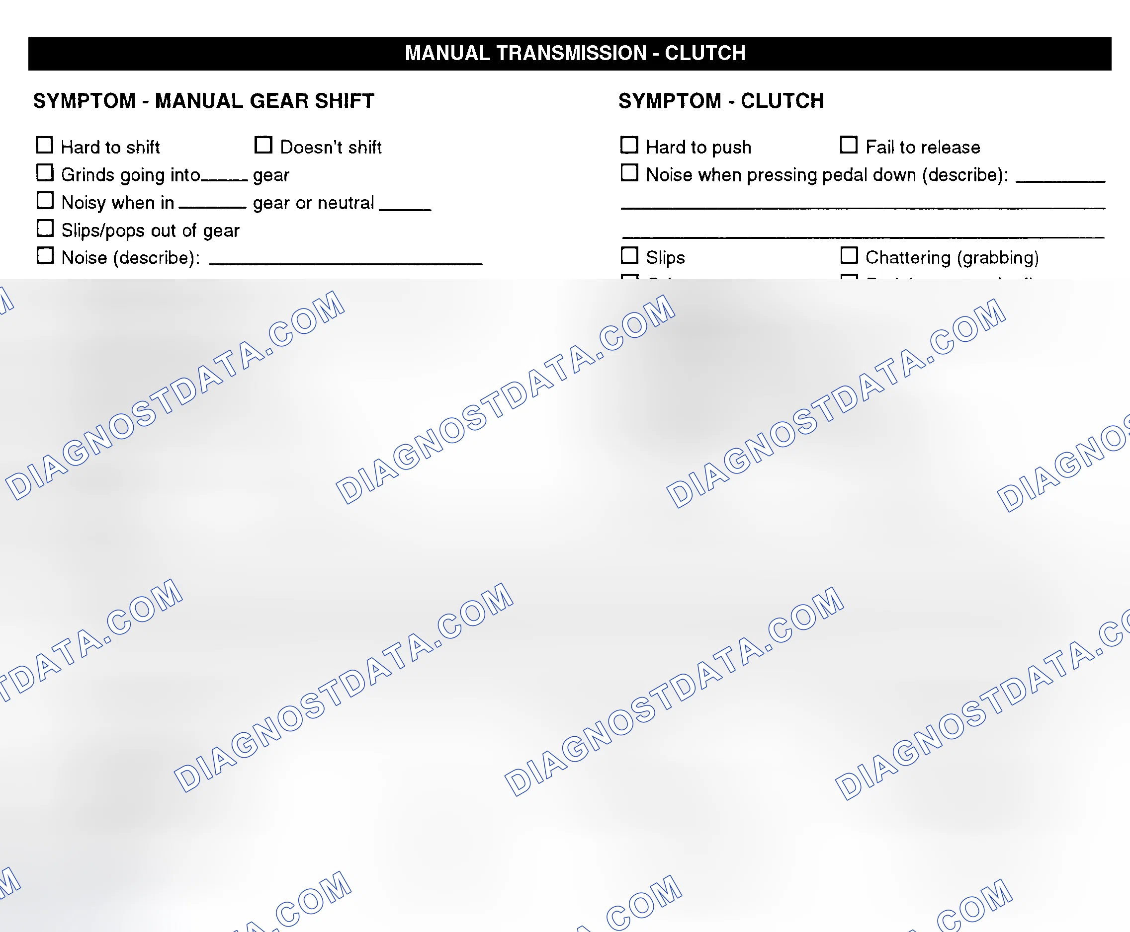 Scheme 10: Manual Transmission & Clutch