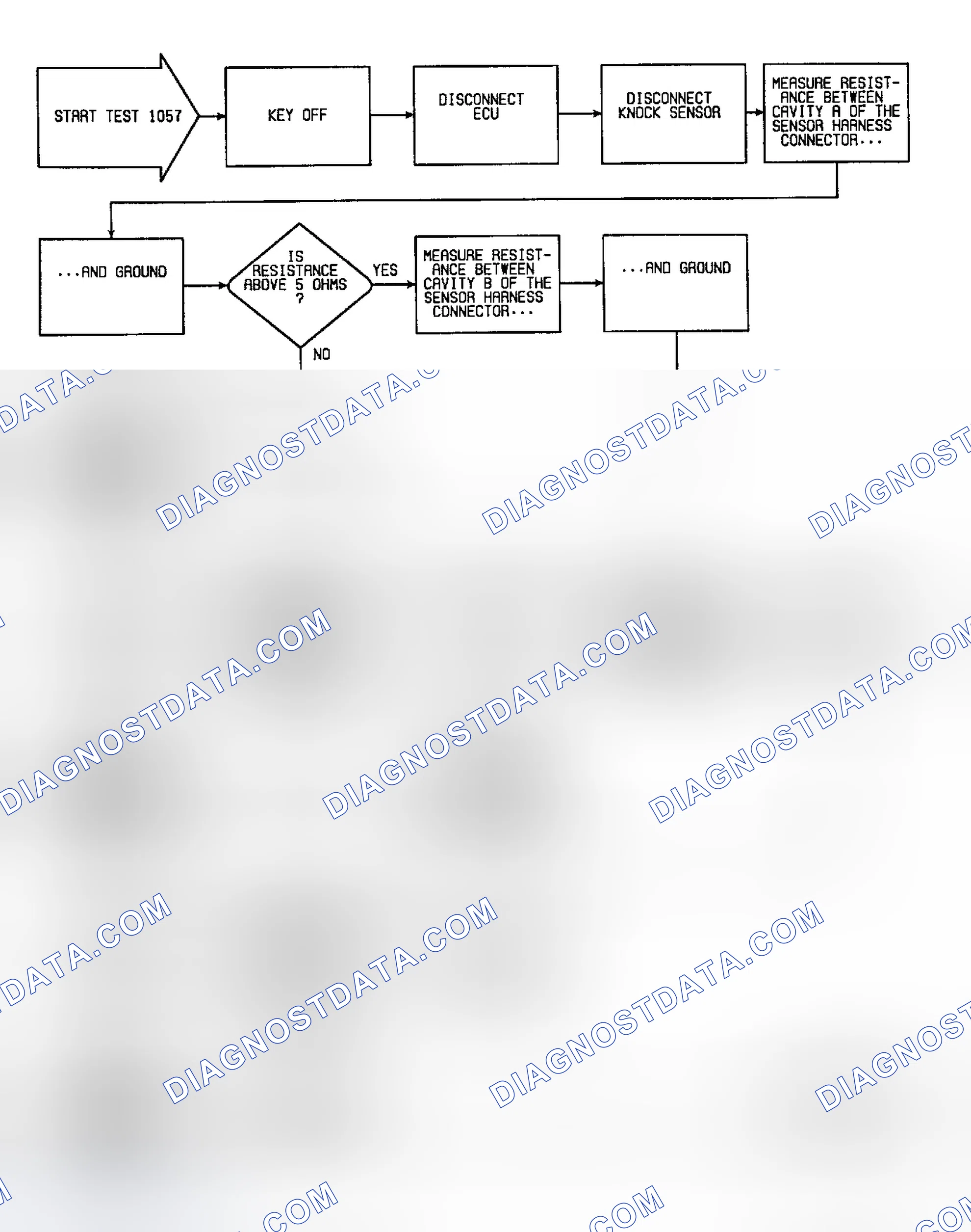 Scheme 163: Fault 1057: Flow Chart Knock Circuit Shorted (1 of 2)