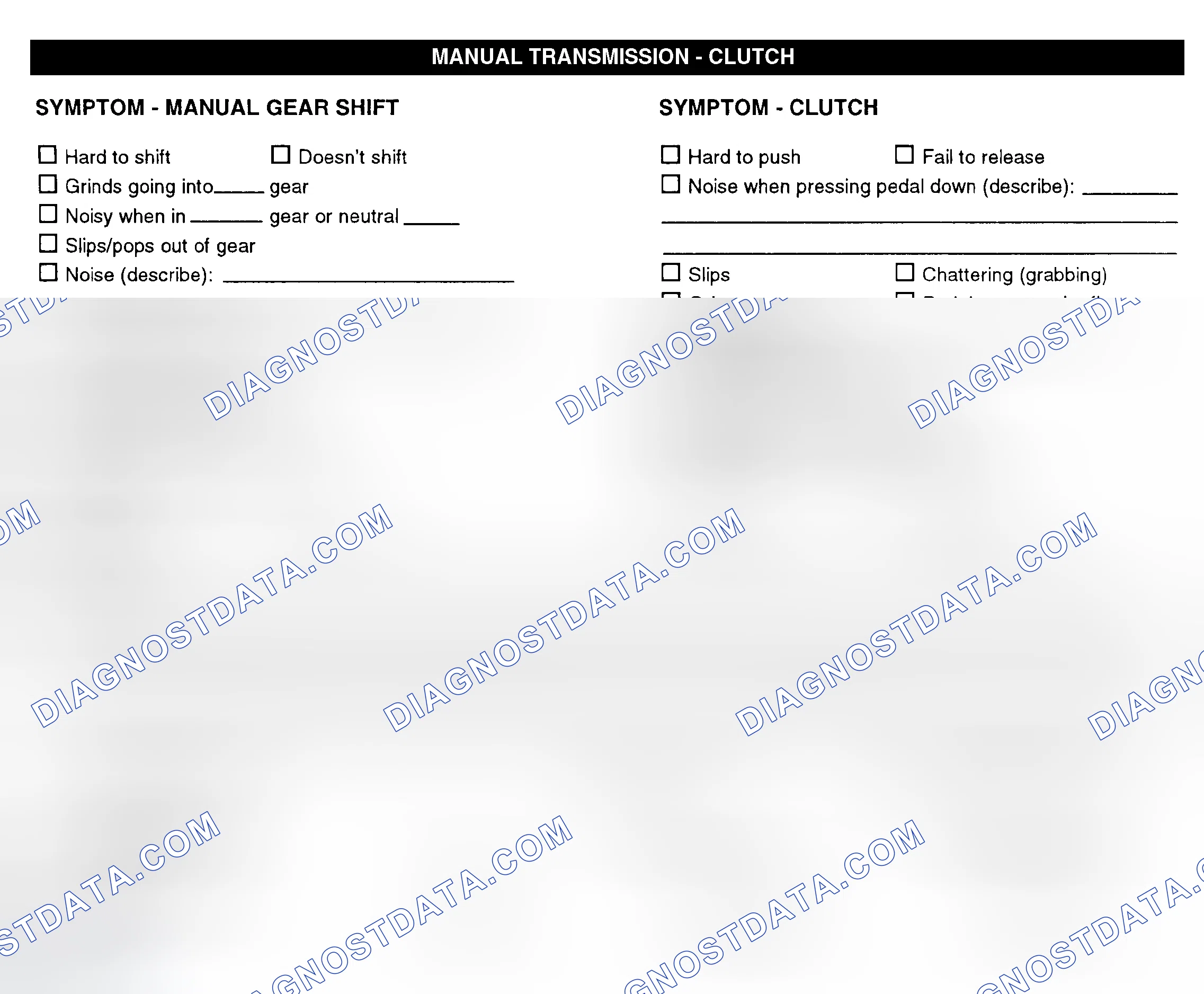 Scheme 10: Manual Transmission & Clutch