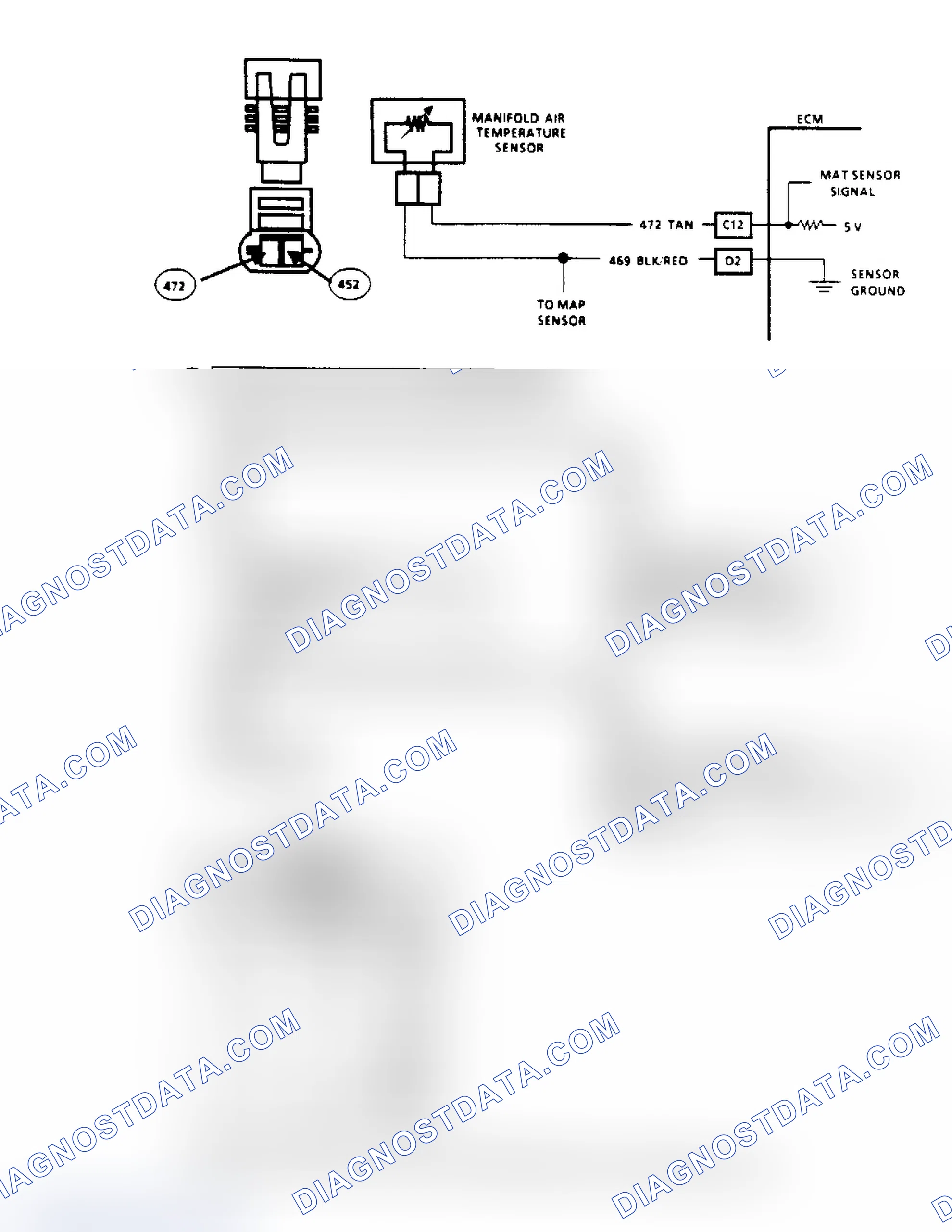 Scheme 82: Code 25, MAT Sensor Voltage Low (2.5L Engine) Flow Chart & Schematic