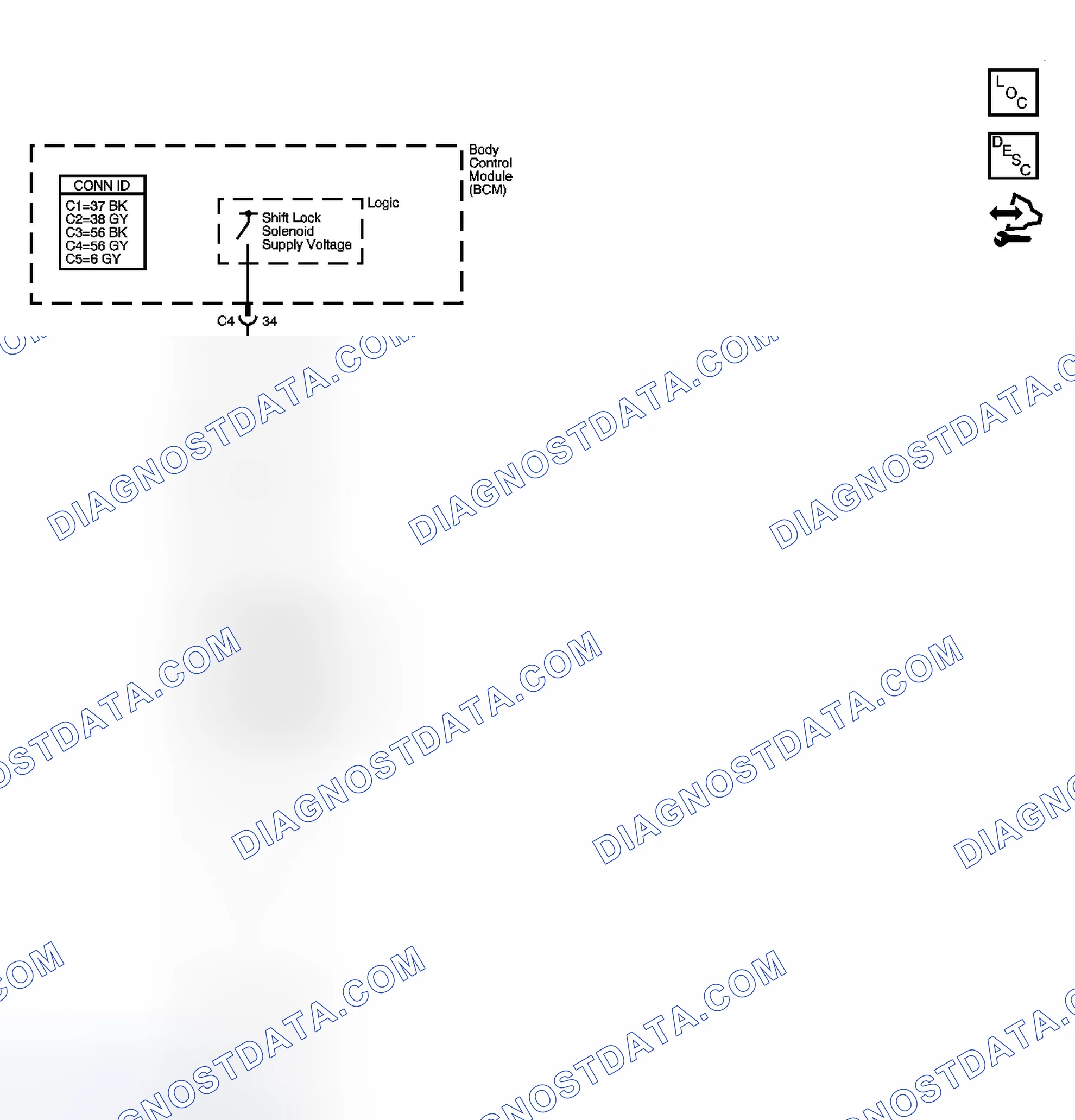 Scheme 104: Automatic Transmission Shift Lock Control Schematics