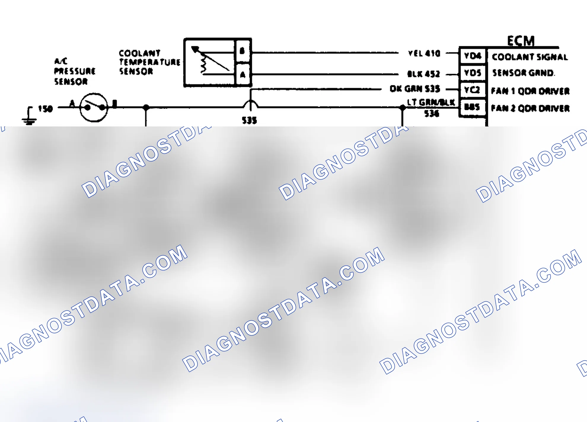 Scheme 305: Chart C12C, Schematic, No Low Speed Cooling Fan (3.8L)