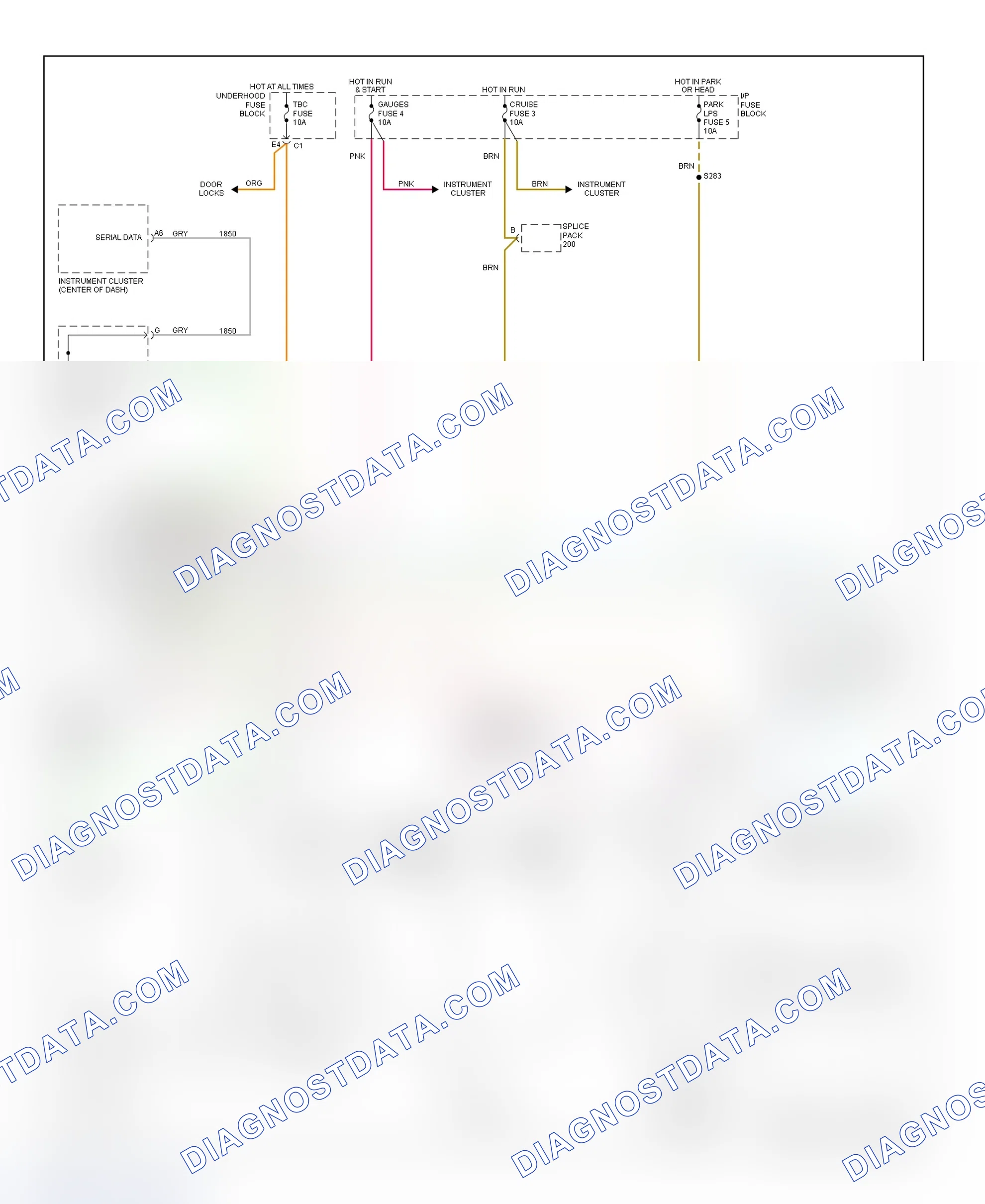 Scheme 5: Warning System Wiring Diagram (Blazer, Bravada, Jimmy, Sonoma & S10 Pickup)