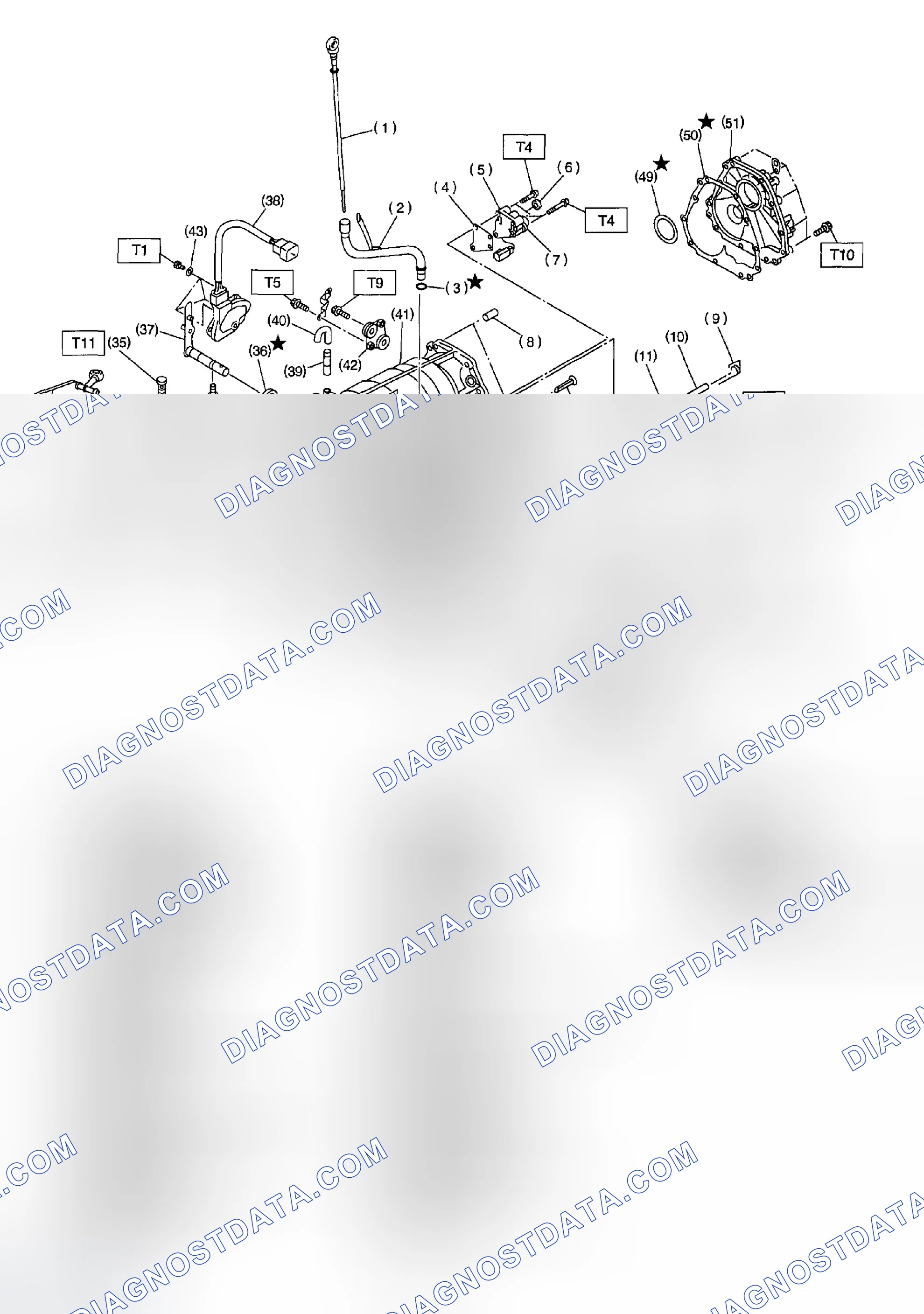 Scheme 1167: Exploded View Of Transmission Case & Control Devices