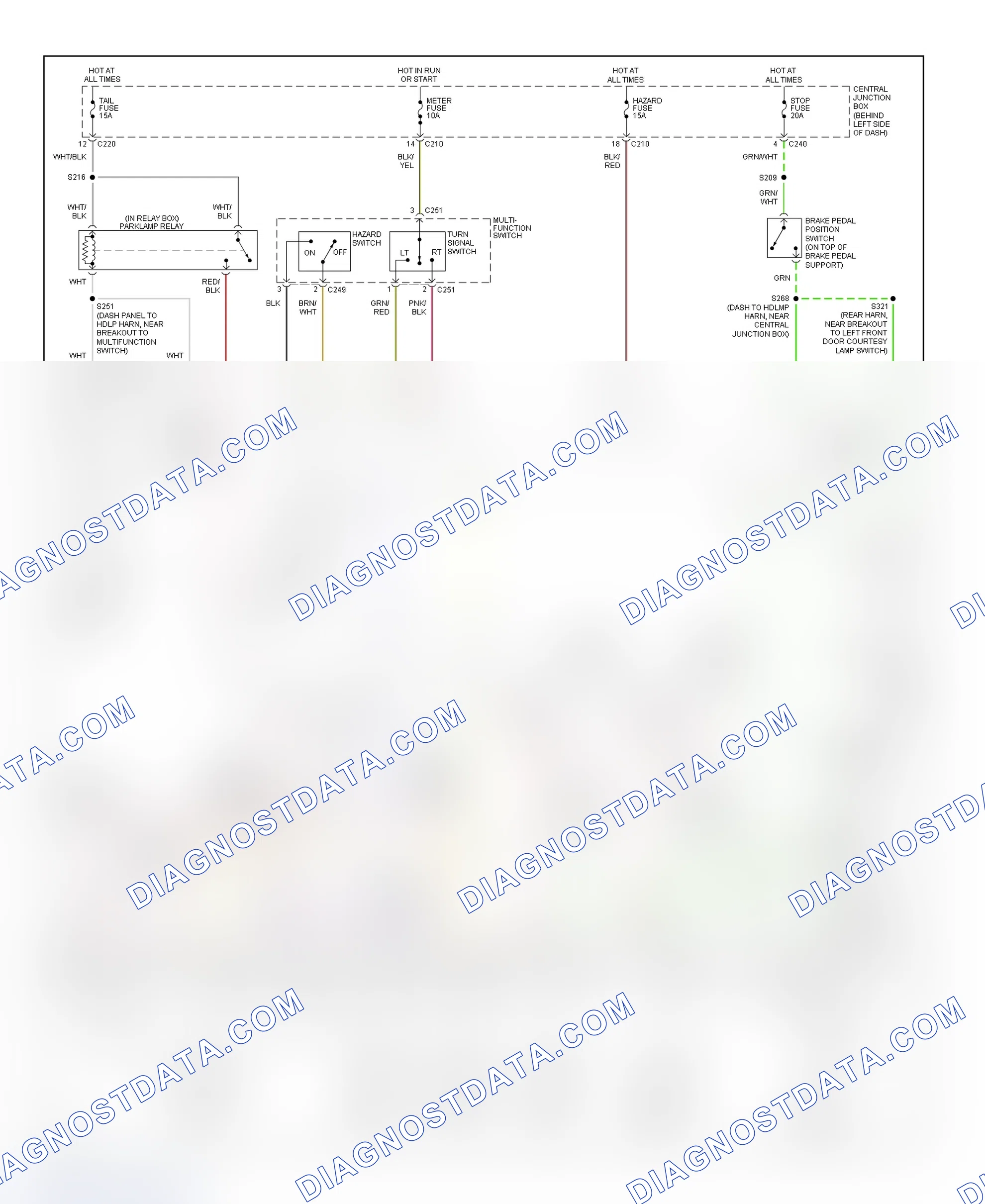 Scheme 32: Exterior Lights Wiring Diagram (Escort ZX2)