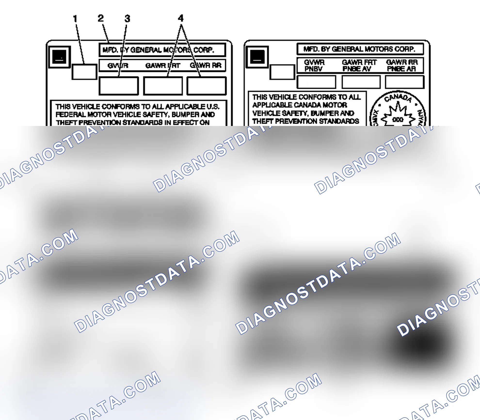 Scheme 3: Vehicle Certification, Tire Placard, Anti-Theft, and Service Parts ID Label