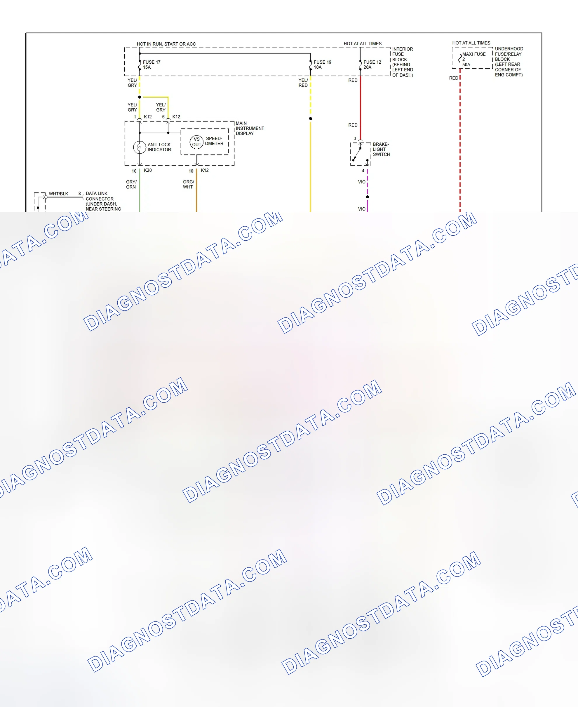 Fig. 13: Anti-Lock Brake System Wiring Diagram (1999 9-3)