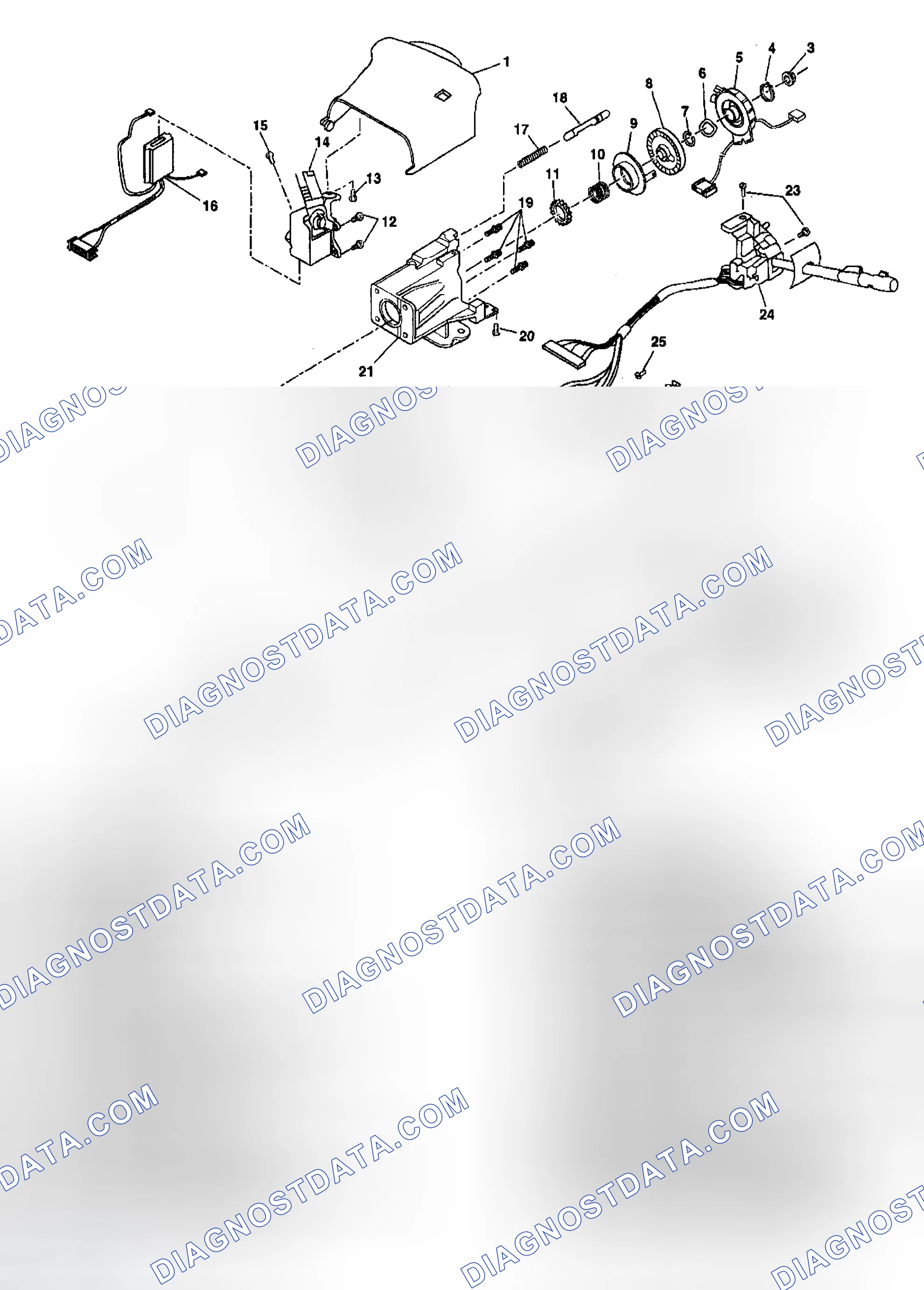 Scheme 4: Steering Column Disassembled View (Floor Shift Standard)