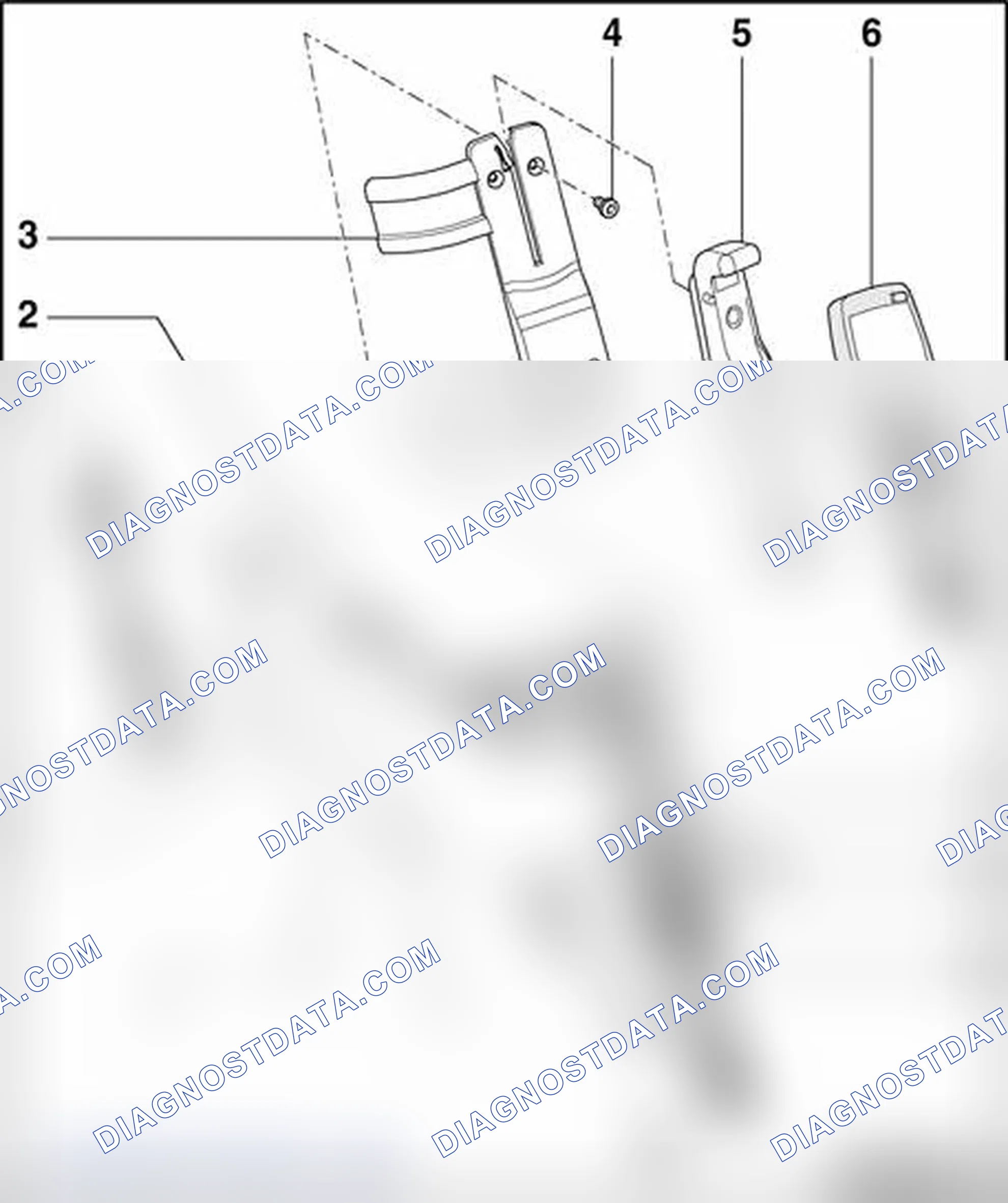 Scheme 26: Bracket for telephone handset in center console, assembly overview