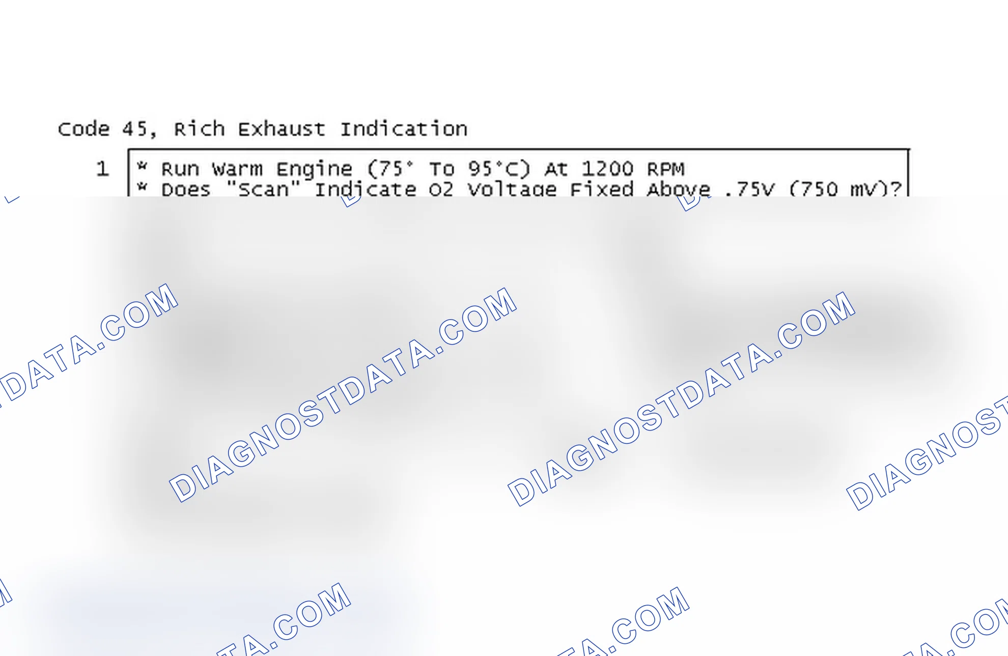 Scheme 78: Code 45, Rich Exhaust Indication