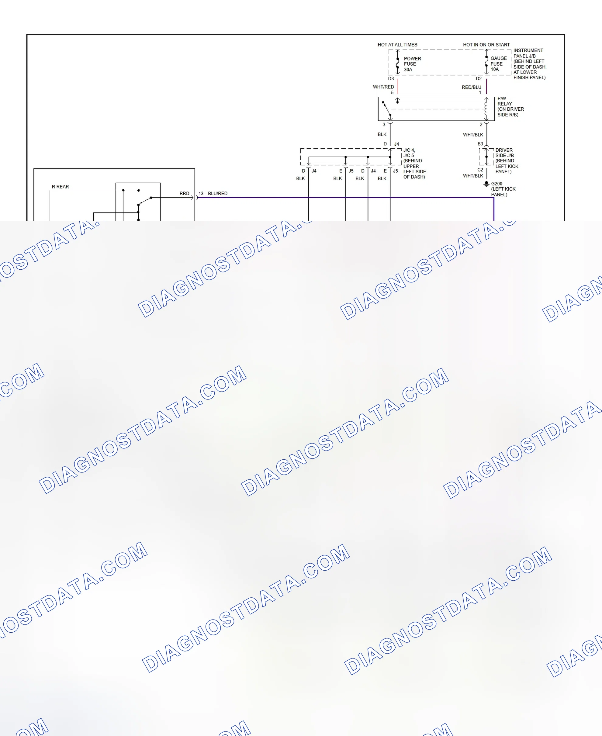 Scheme 9: Power Window System Wiring Diagram (Corolla)