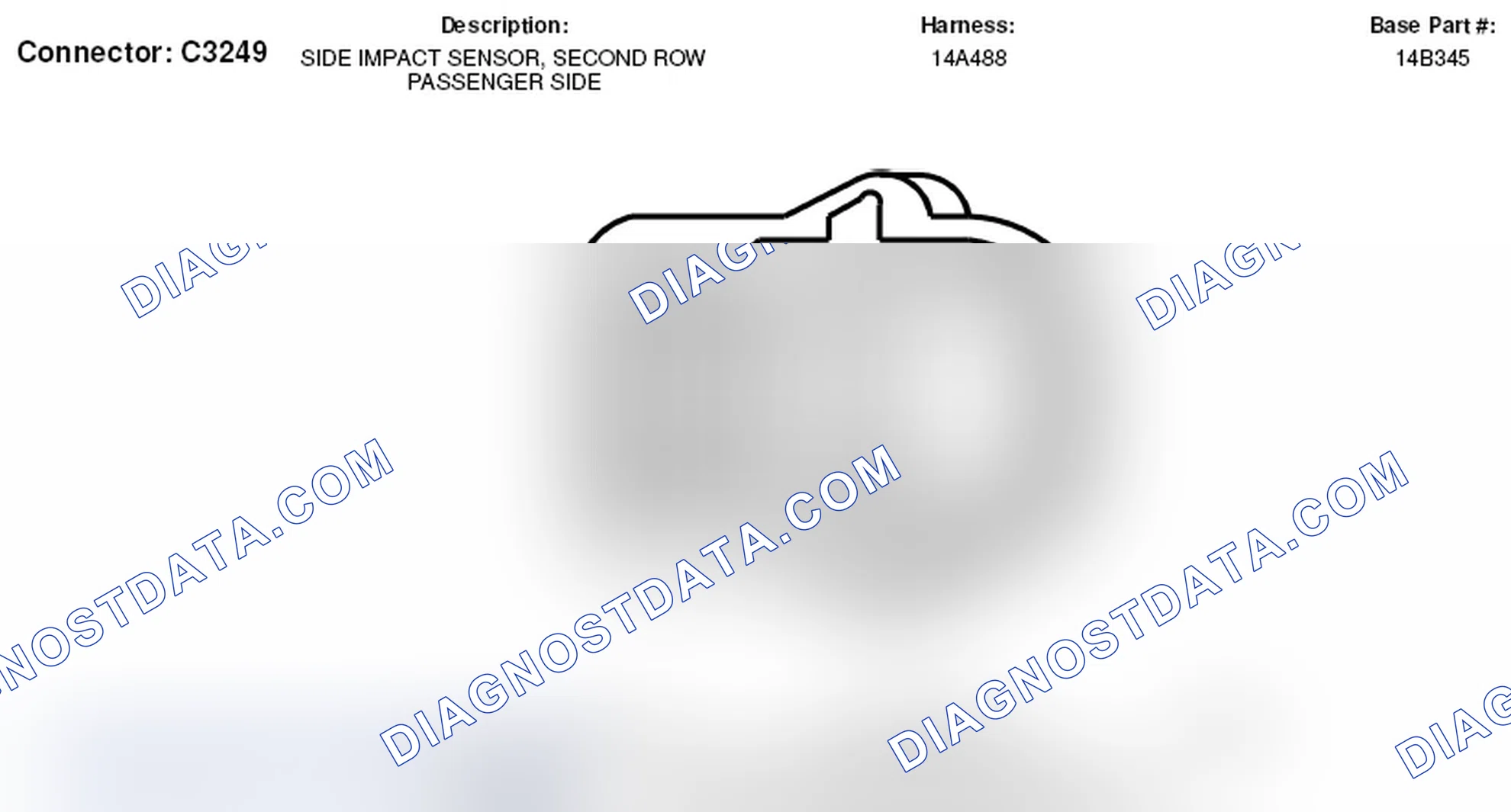 Scheme 357: Second Row Passenger Side Side Impact Sensor Connector End View (C3249)