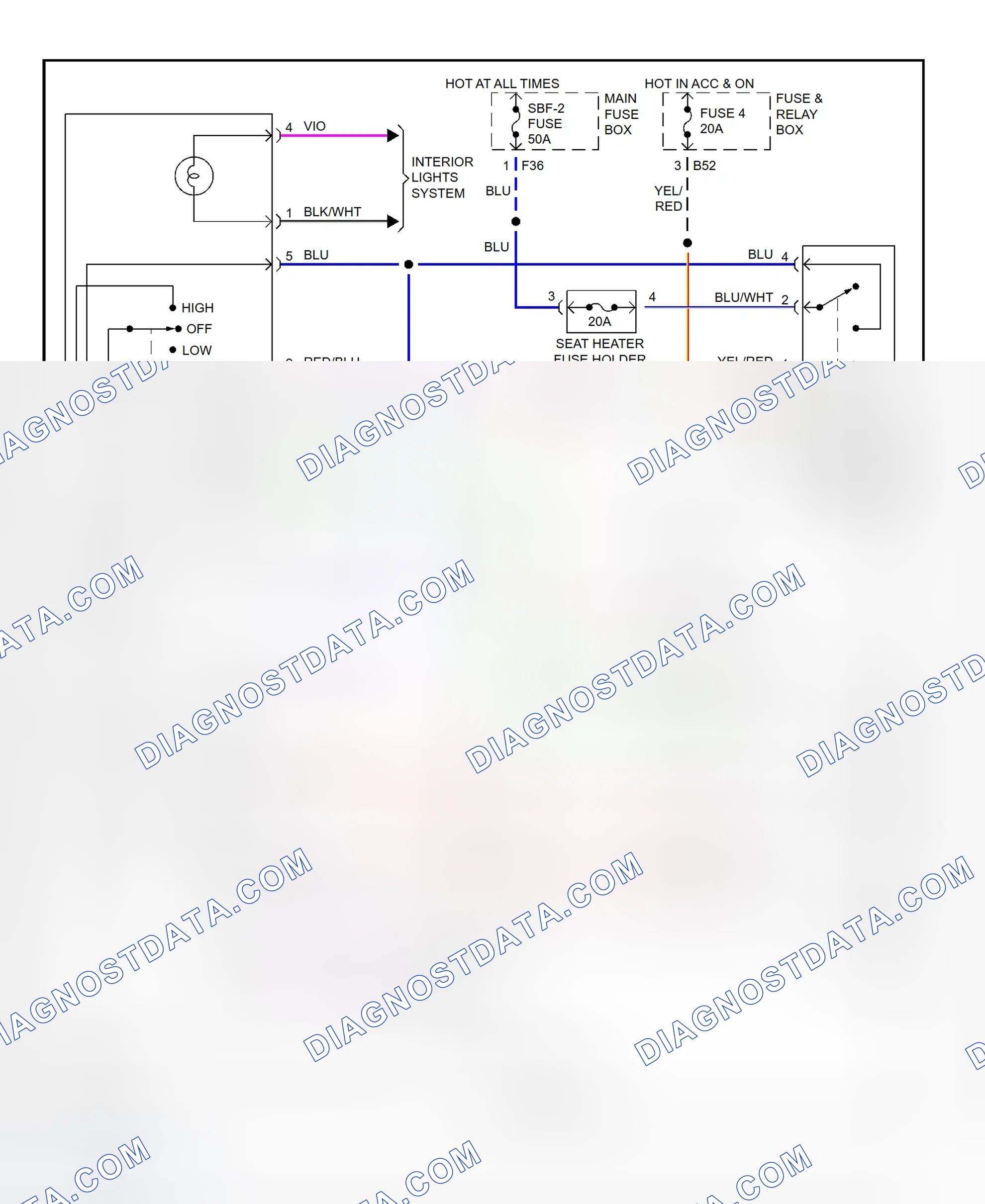 Scheme 3: Heated Seat System Wiring Diagram (Legacy & Outback)