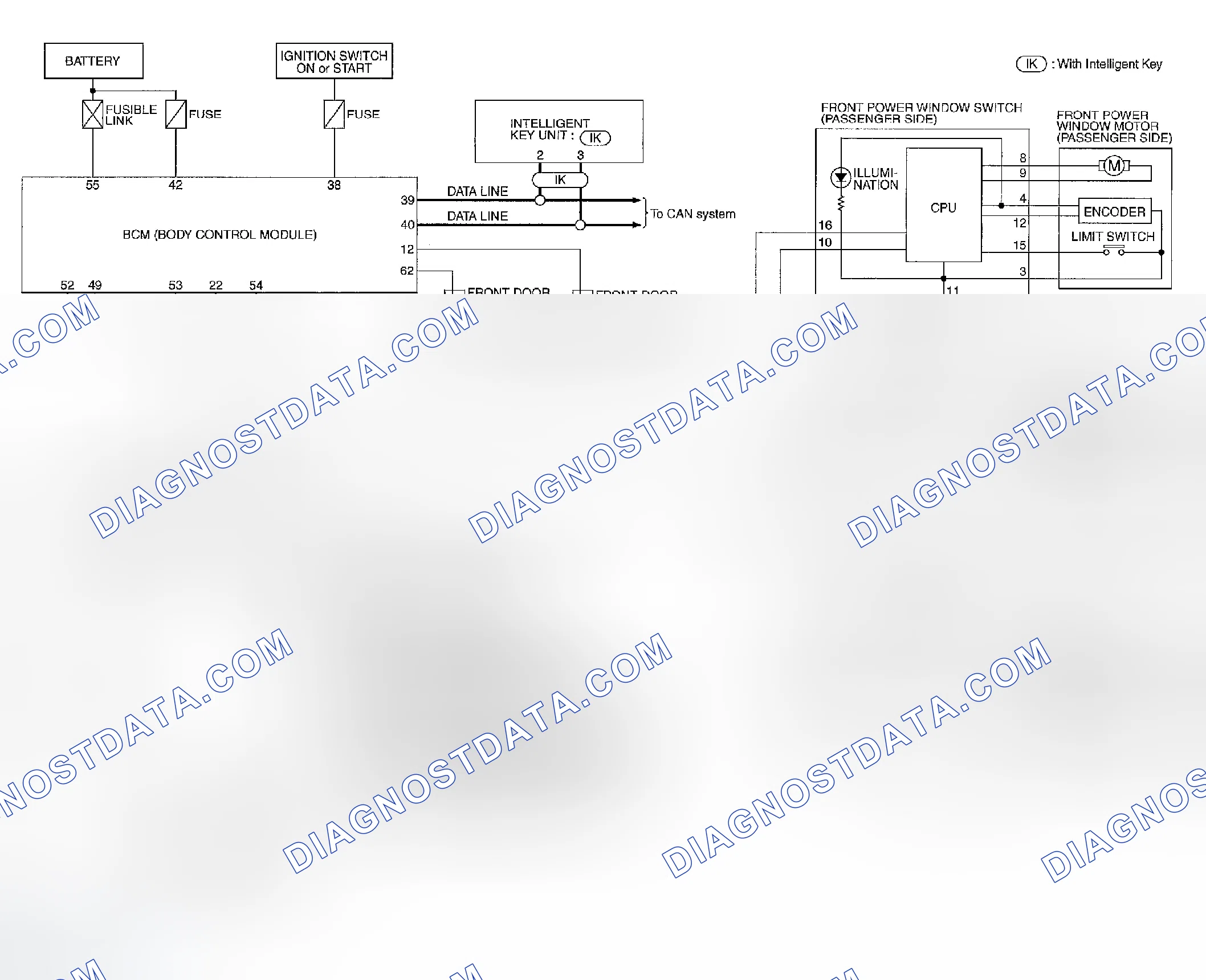 Scheme 132: Schematic - With Front and Rear Power Window Anti-pinch System