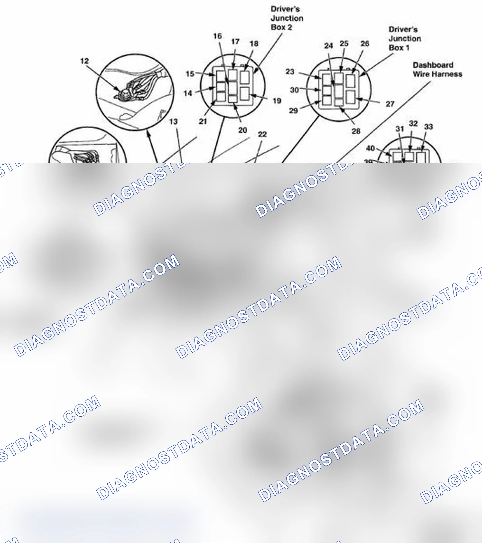 Scheme 521: Identifying Driver's Junction Box, Keyless Access Junction Box And Center Junction Box (Page 203-25)