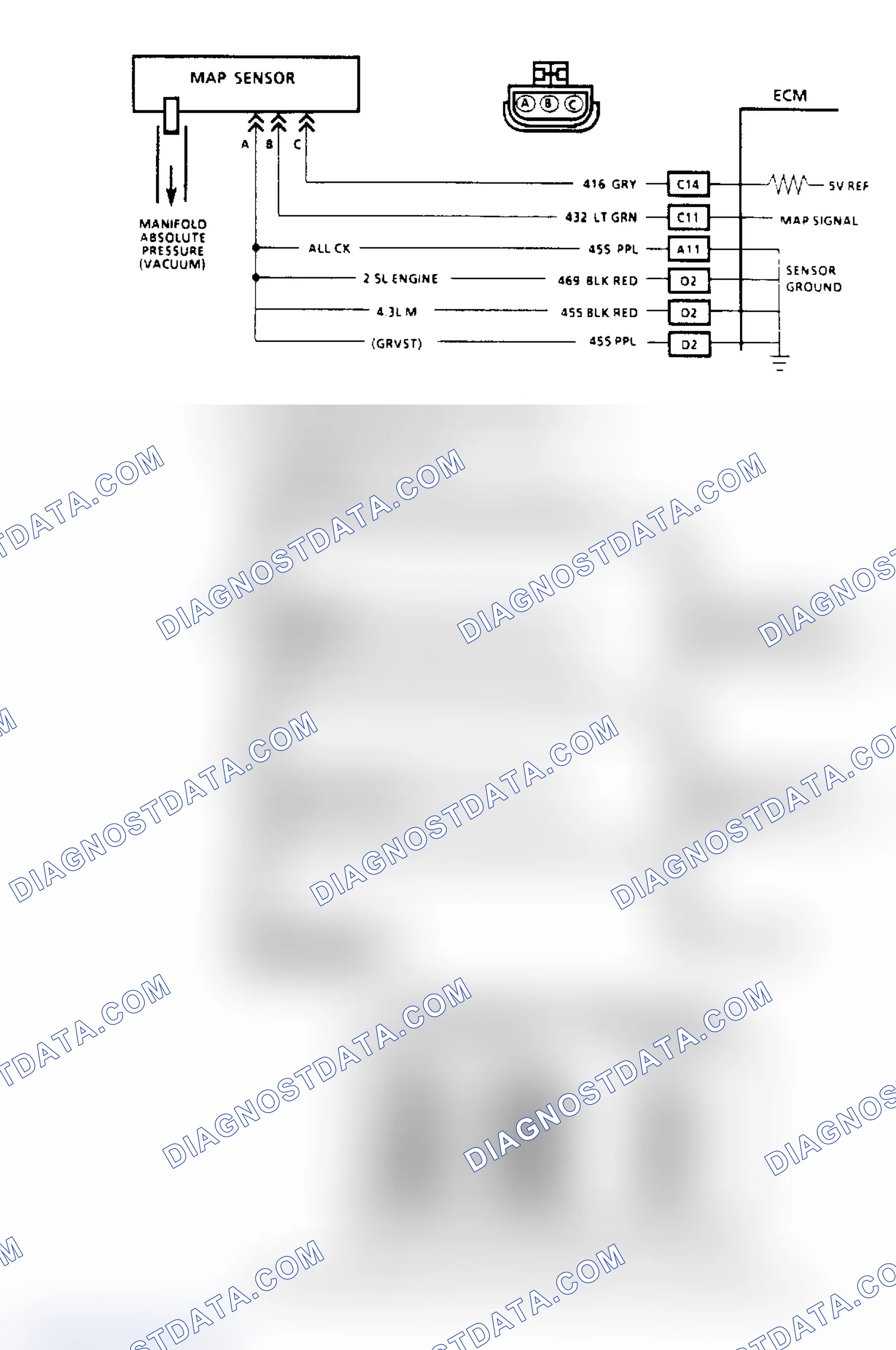 Scheme 134: Code 33 - MAP Sensor (Signal Voltage High) ("SCAN" Diagnostics)