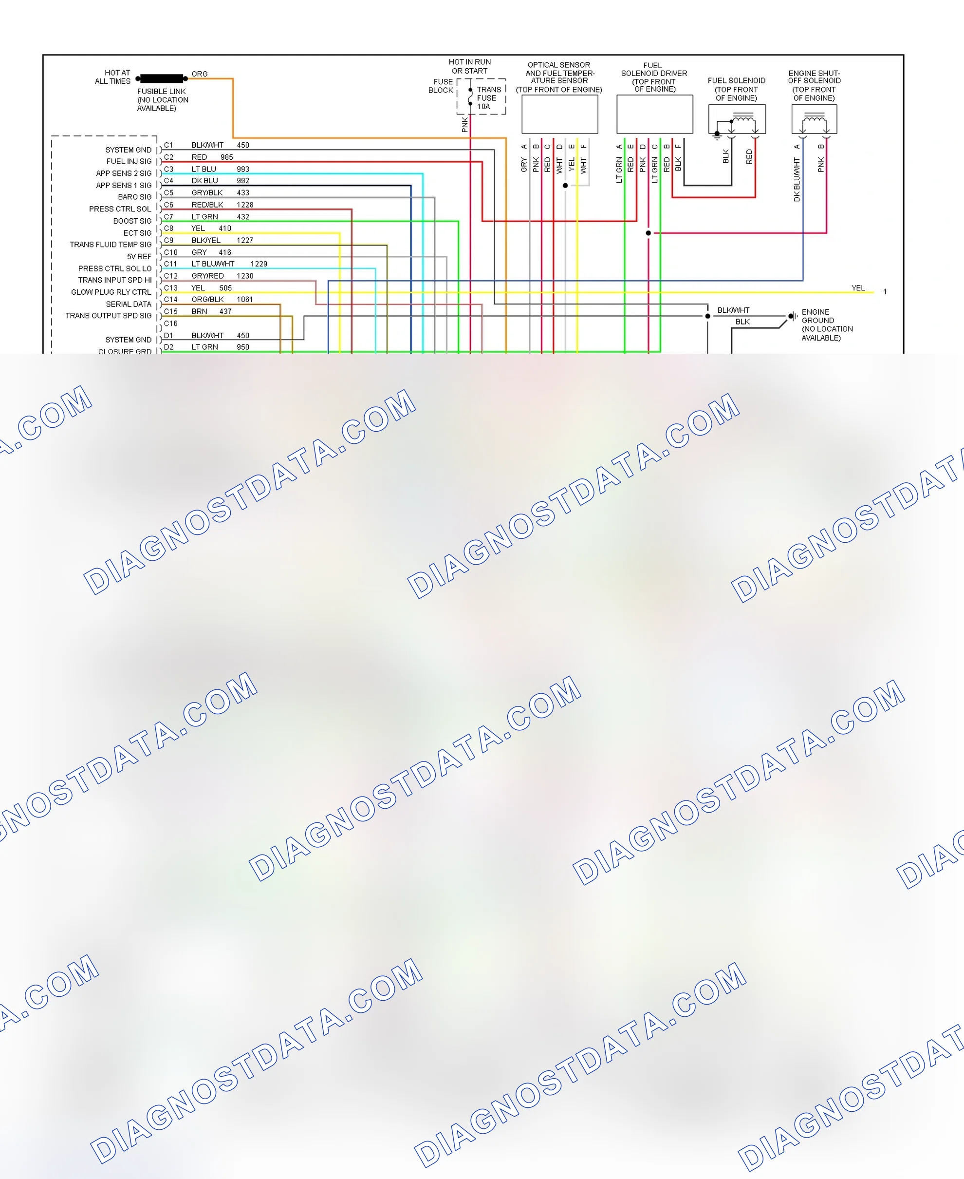 Scheme 595: Wiring Diagram ("P" Series - 6.5L Diesel VIN F - 1 Of 2)