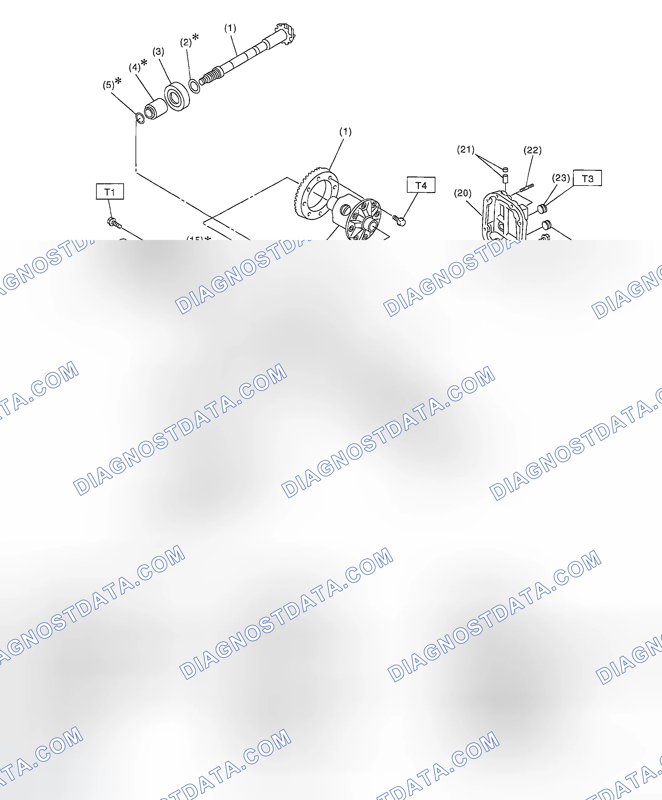 Scheme 136: REAR DIFFERENTIAL FOR T-TYPE WITH LSD